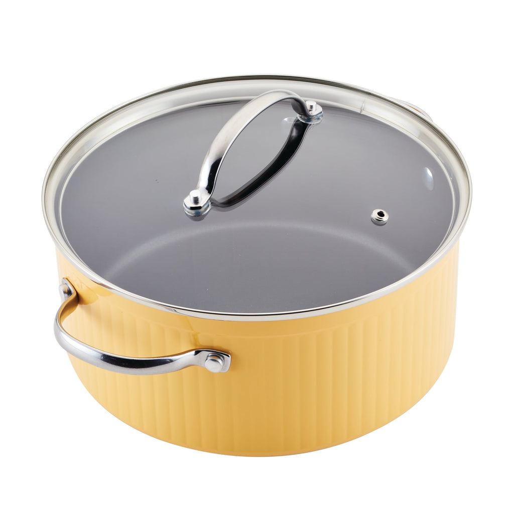 Farberware Style 10 Pcs Nonstick Cookware Set with Cooking Tools - Dishwasher Safe and Oven Safe to 500°F, Yellow