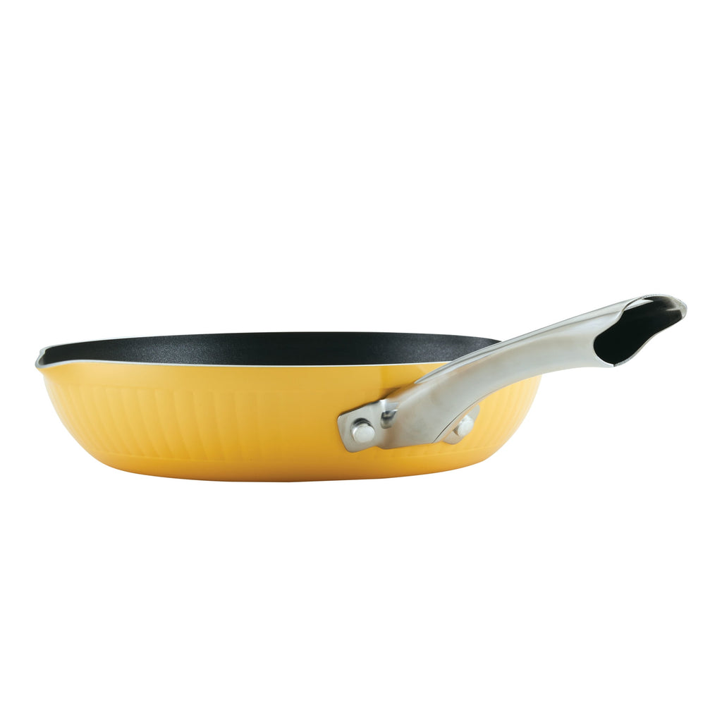 Farberware Style 10 Pcs Nonstick Cookware Set with Cooking Tools - Dishwasher Safe and Oven Safe to 500°F, Yellow