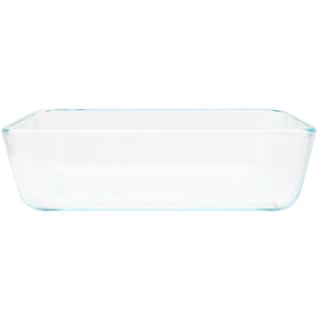 Pyrex (4) 7210 3-Cup Clear Glass Rectangular Dishes with (4) 7210-PC 3-Cup Loring Pink BPA-Free Plastic Lids – Made in the USA