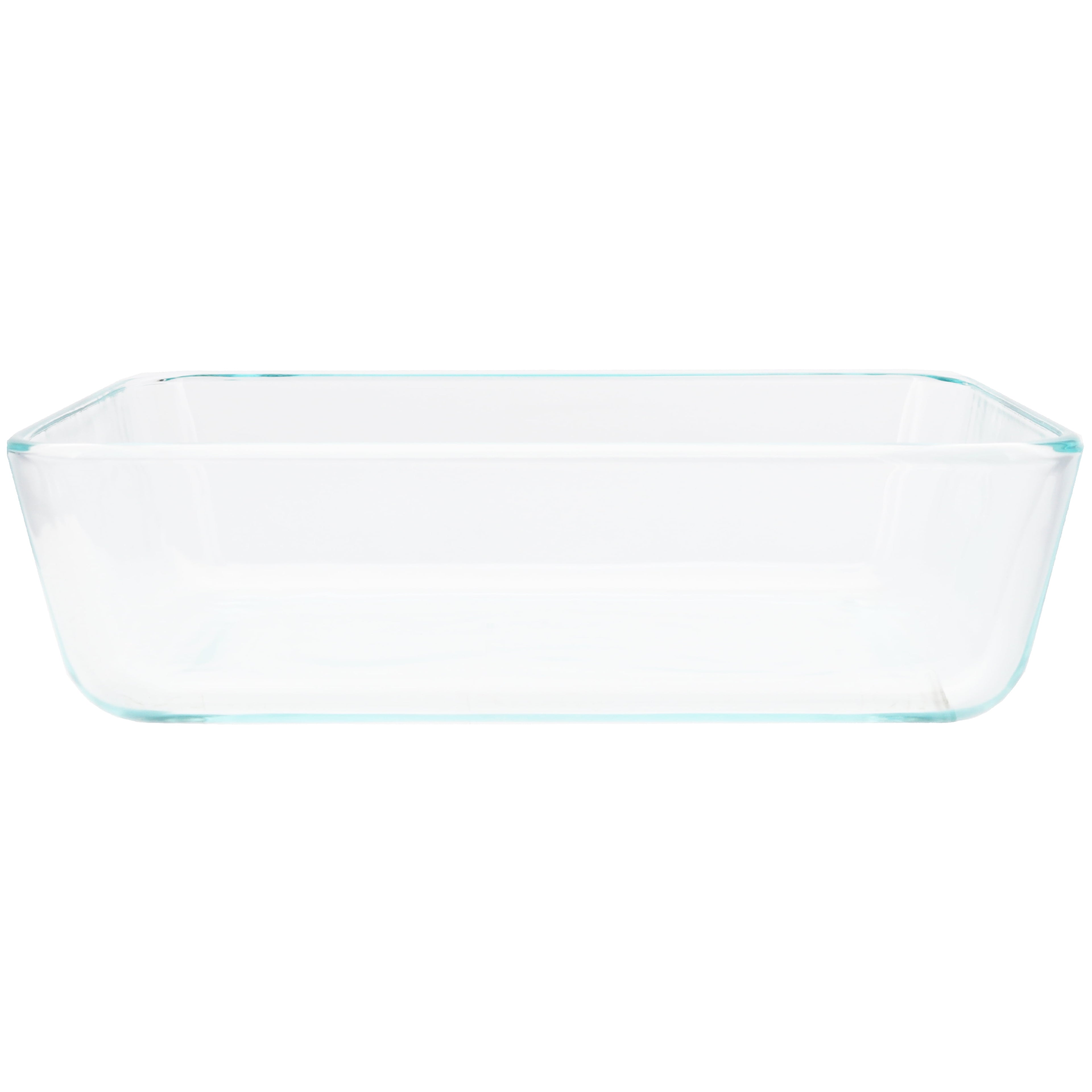 Pyrex (4) 7210 3-Cup Clear Glass Rectangular Dishes with (4) 7210-PC 3-Cup Loring Pink BPA-Free Plastic Lids – Made in the USA