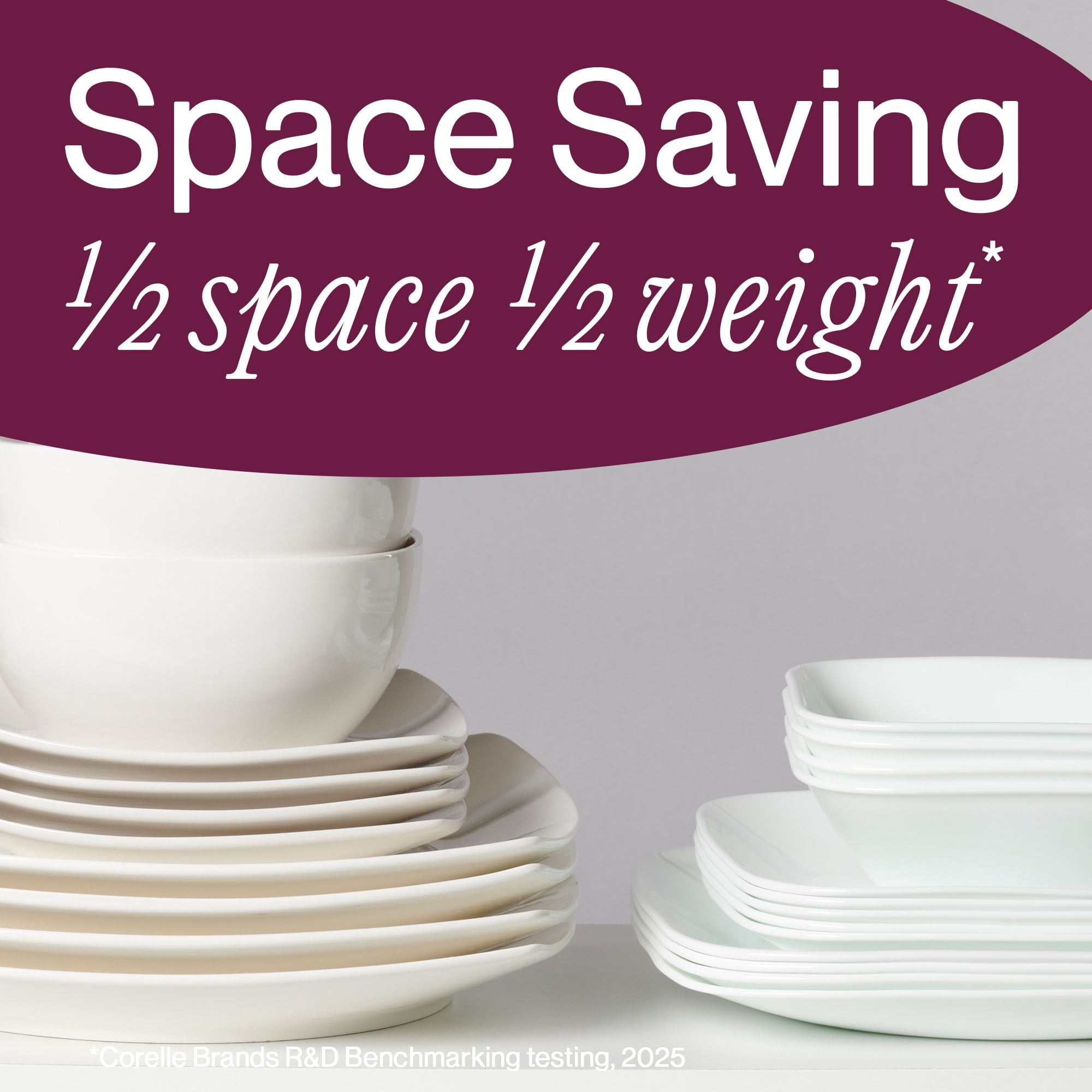 Corelle 10.5" Square Pure White Plate