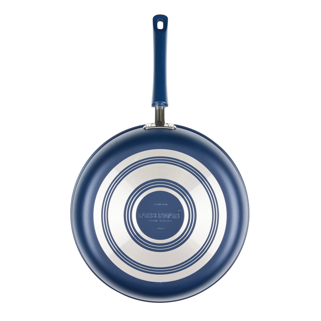 Farberware Easy Clean 14 Pcs Ceramic Nonstick Cookware Set with Cooking Tools - Dishwasher Safe, Blue