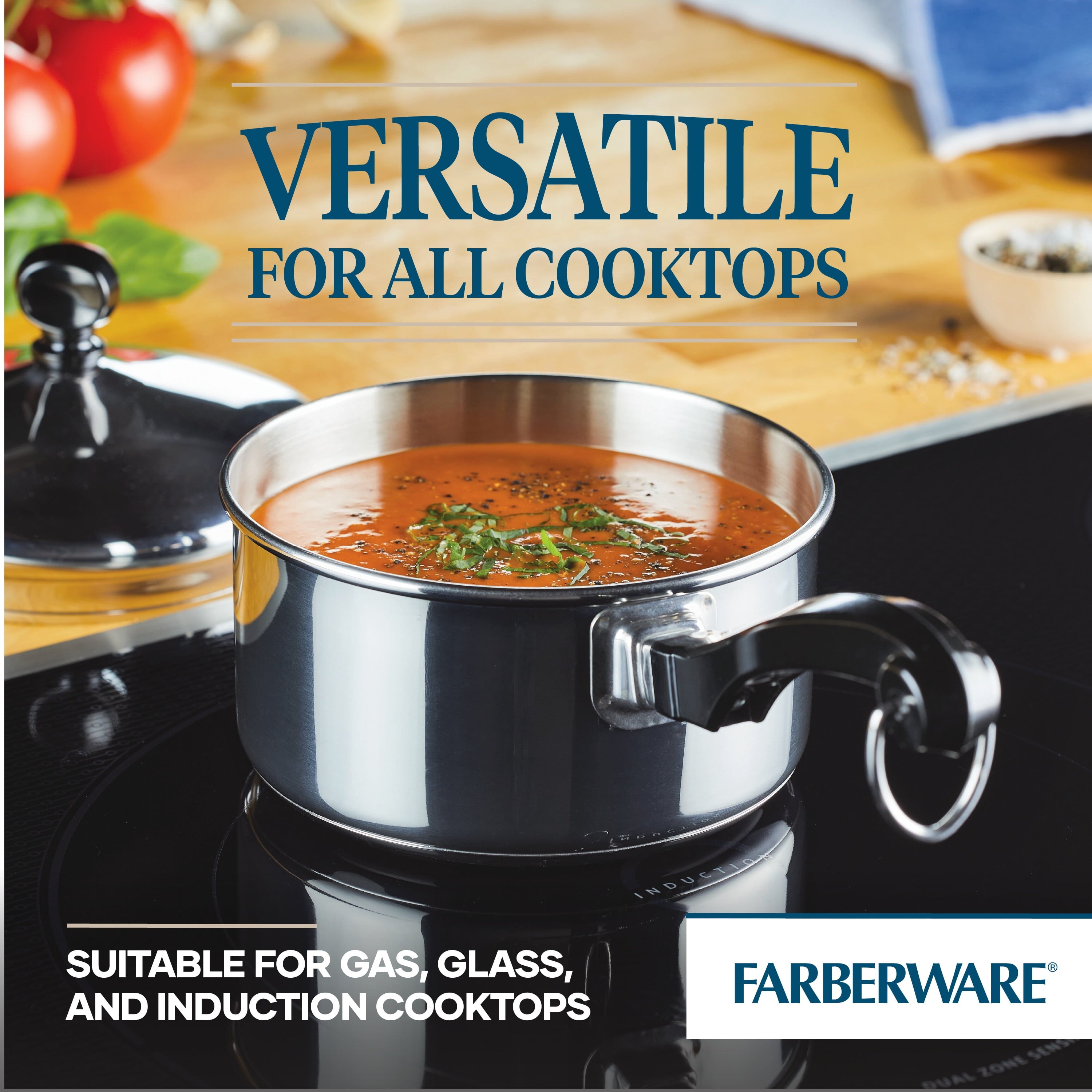 Farberware Classic Series 1 Quart Stainless Steel Sauce Pan with Lid - Induction Compatible, Metal Utensil and Dishwasher Safe, Stainless Steel