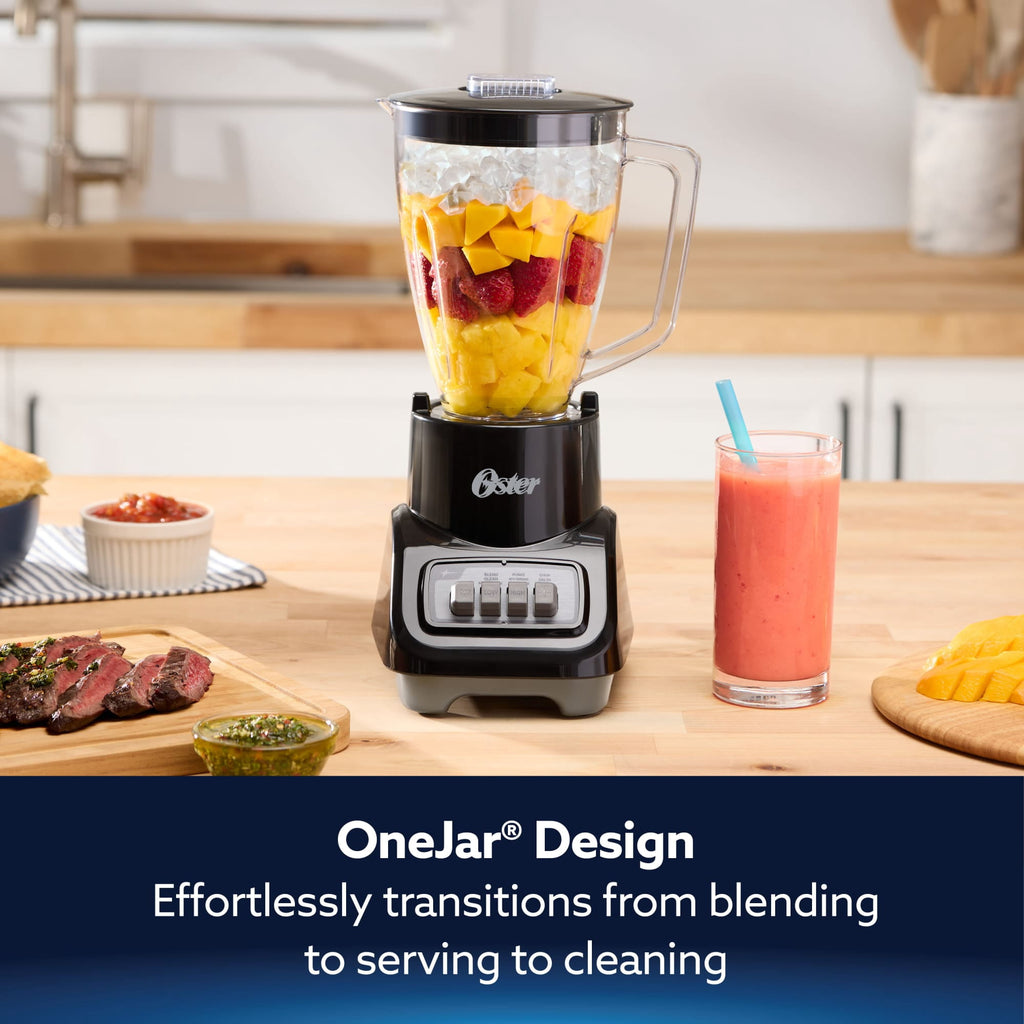 Oster Turbo 5-Speed Black Countertop Blender - Kitchen Blender, Blender for Smoothies