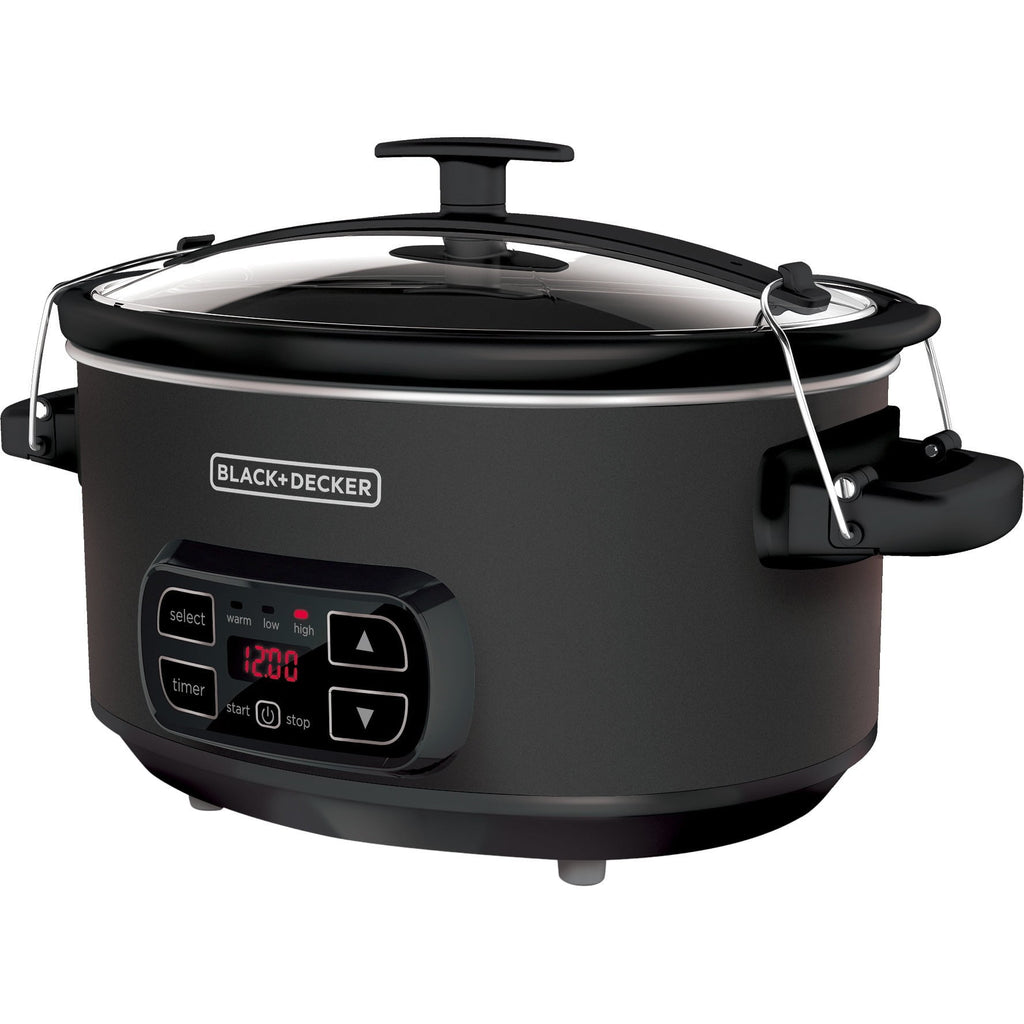BLACK+DECKER 7-Quart Slow Cooker - SCD4007, Chalkboard Exterior, Locking Lid, 3 Heat Settings, Removable Stoneware Crock