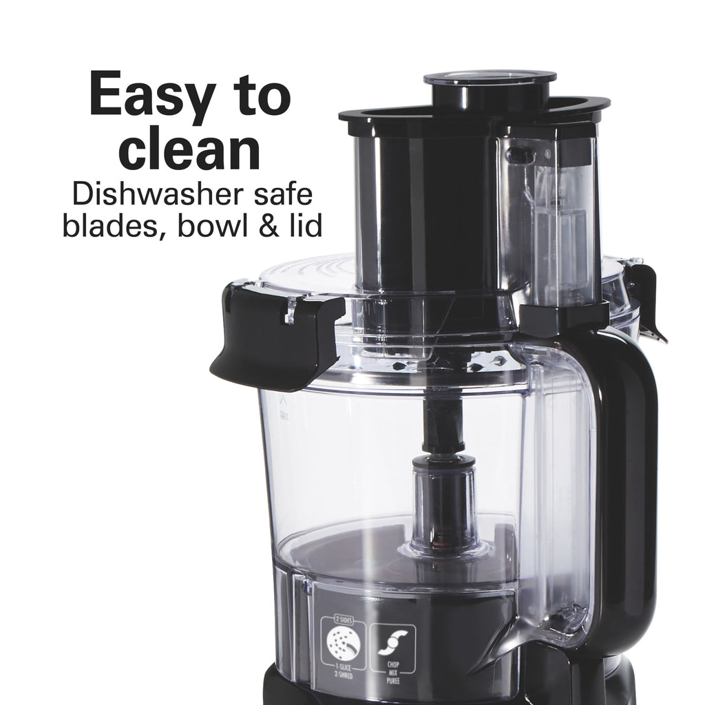 Hamilton Beach 10 Cup Food Processor and Chopper with Stack & Snap Design and Extra Large Chute - Black