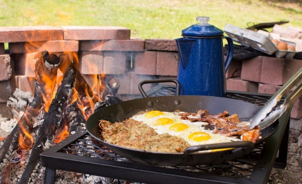 Lodge Cast Iron 15" Carbon Steel Skillet - CRS15, with double loop handles