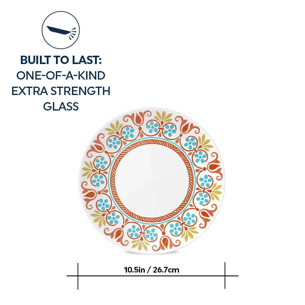 Corelle Terracotta Dreams 10.25" Glass Dinner Plate (Set of 6)