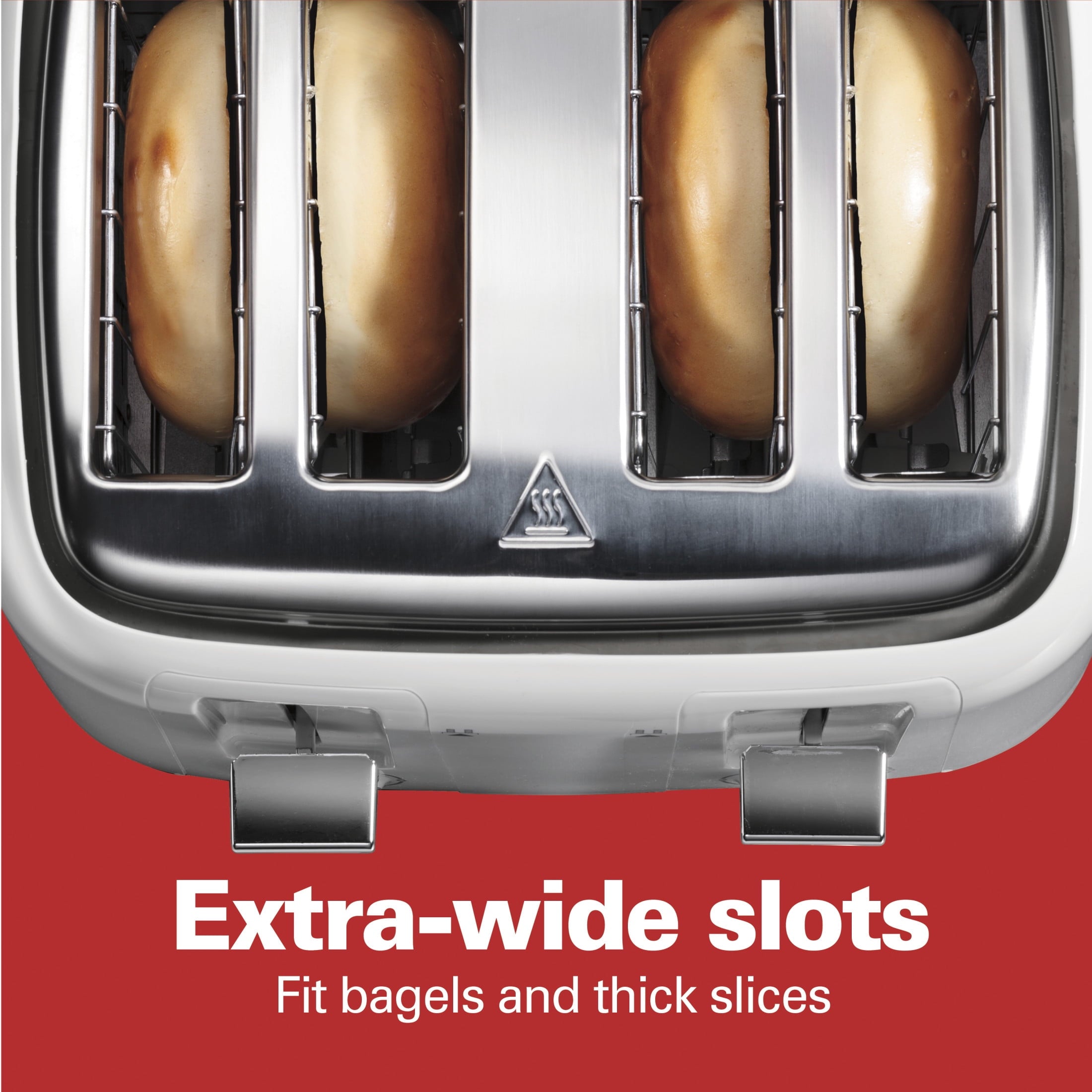 Hamilton Beach 4-Slice Toaster with Extra-Wide Slots - Toast Boost, and Removable Crumb Tray, White