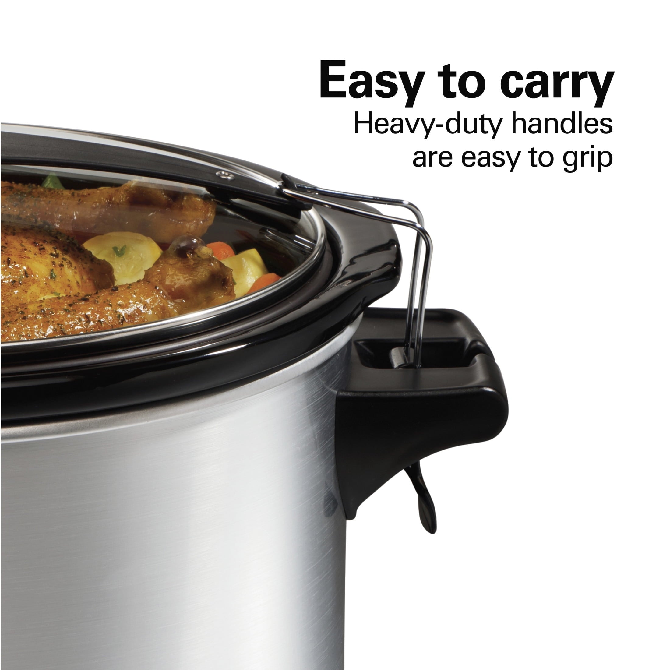 Hamilton Beach 6 Qt Slow Cooker - Stoneware Crock with Removable Pot, Stainless Steel