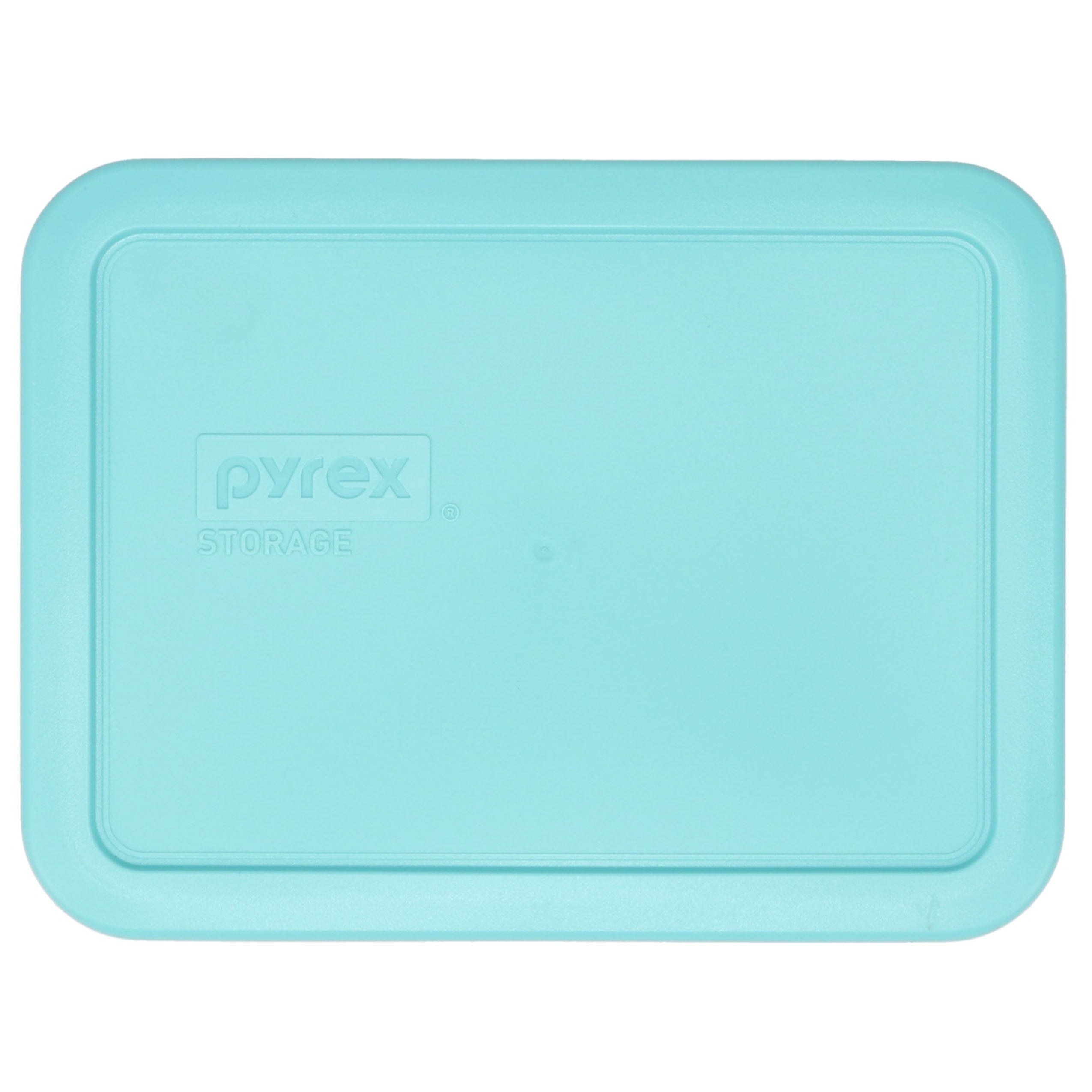 Pyrex (2) 7210 3-Cup Glass Dishes & (2) 7210-PC Sun Bleached Turquoise Lids