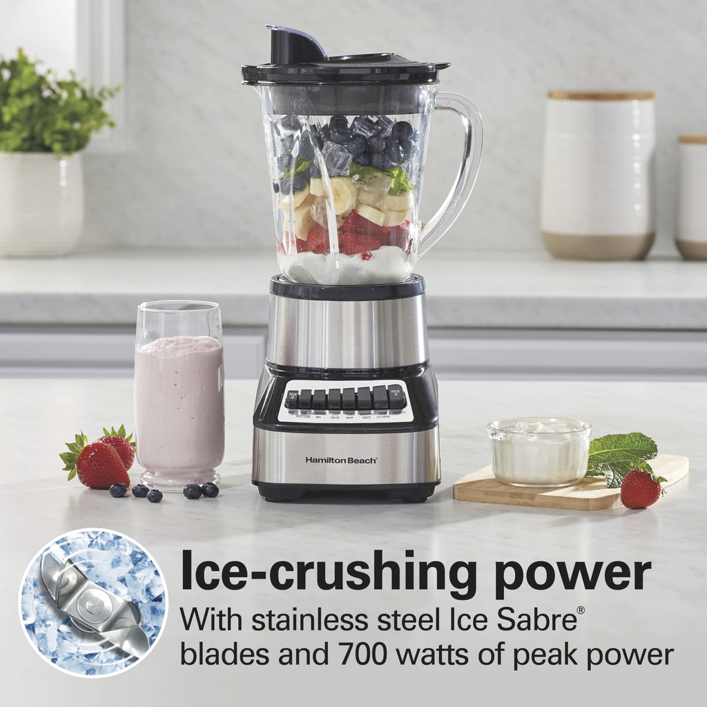 Hamilton Beach Wave Crusher Smoothie Blender for Kitchen - 40 oz Jar for Smoothies and Shakes, Stainless Steel