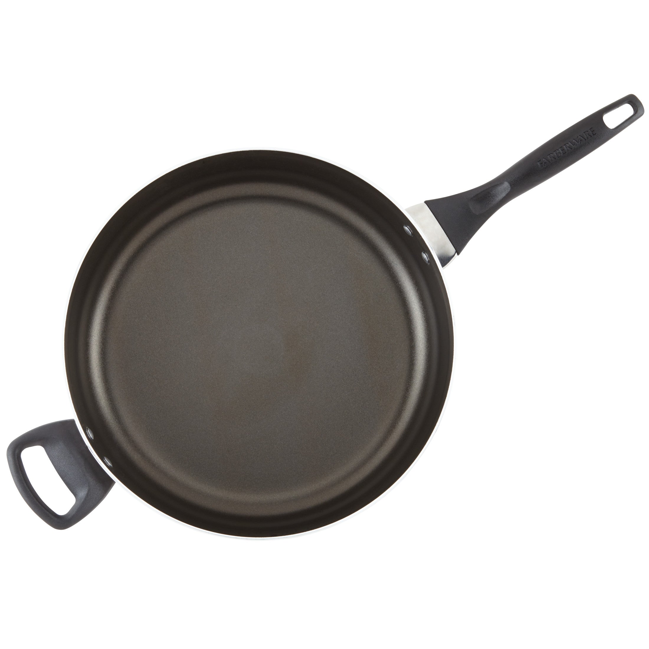 Farberware Dishwasher Safe Nonstick 6 Quart Jumbo Cooker/ Chef's Pan with Helper Handle and Glass Lid - Great for Family Meals, Dishwasher Safe, Champagne