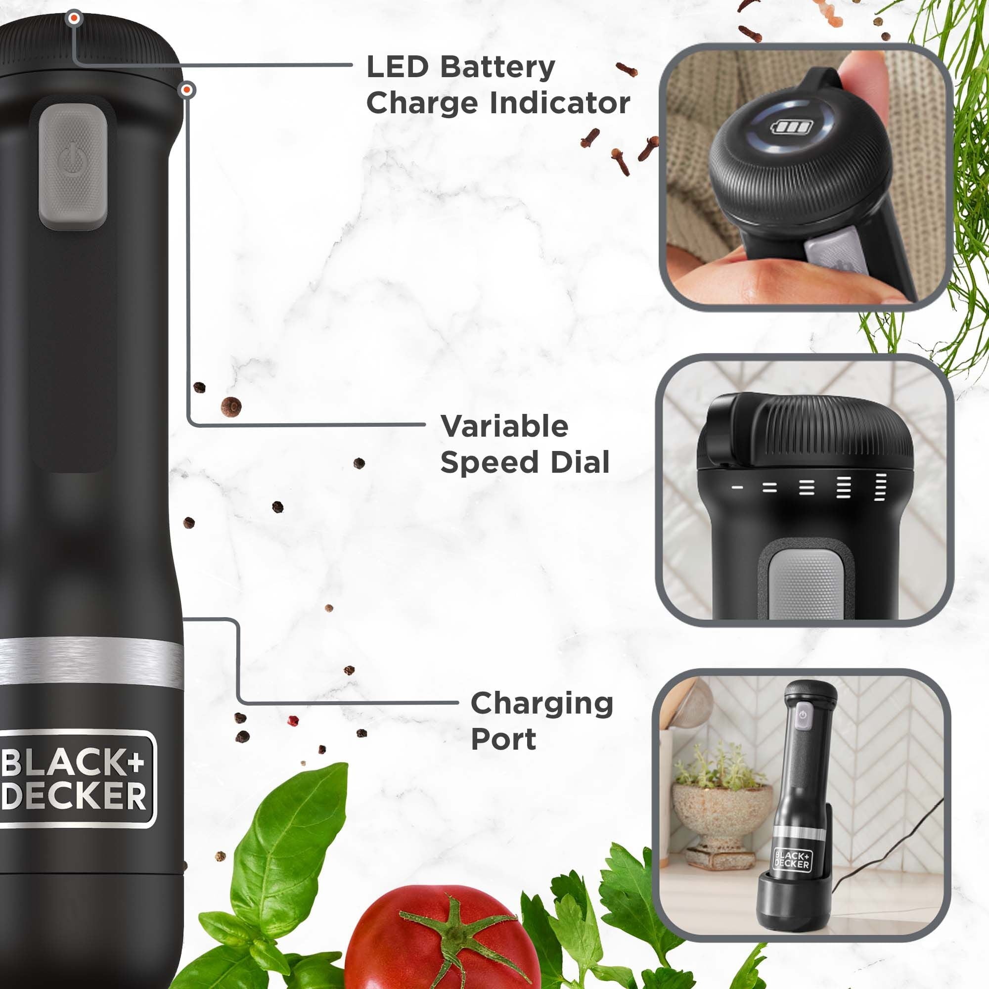 BLACK+DECKER Kitchen Wand Blender Kit - Black (BCKM1011K10)