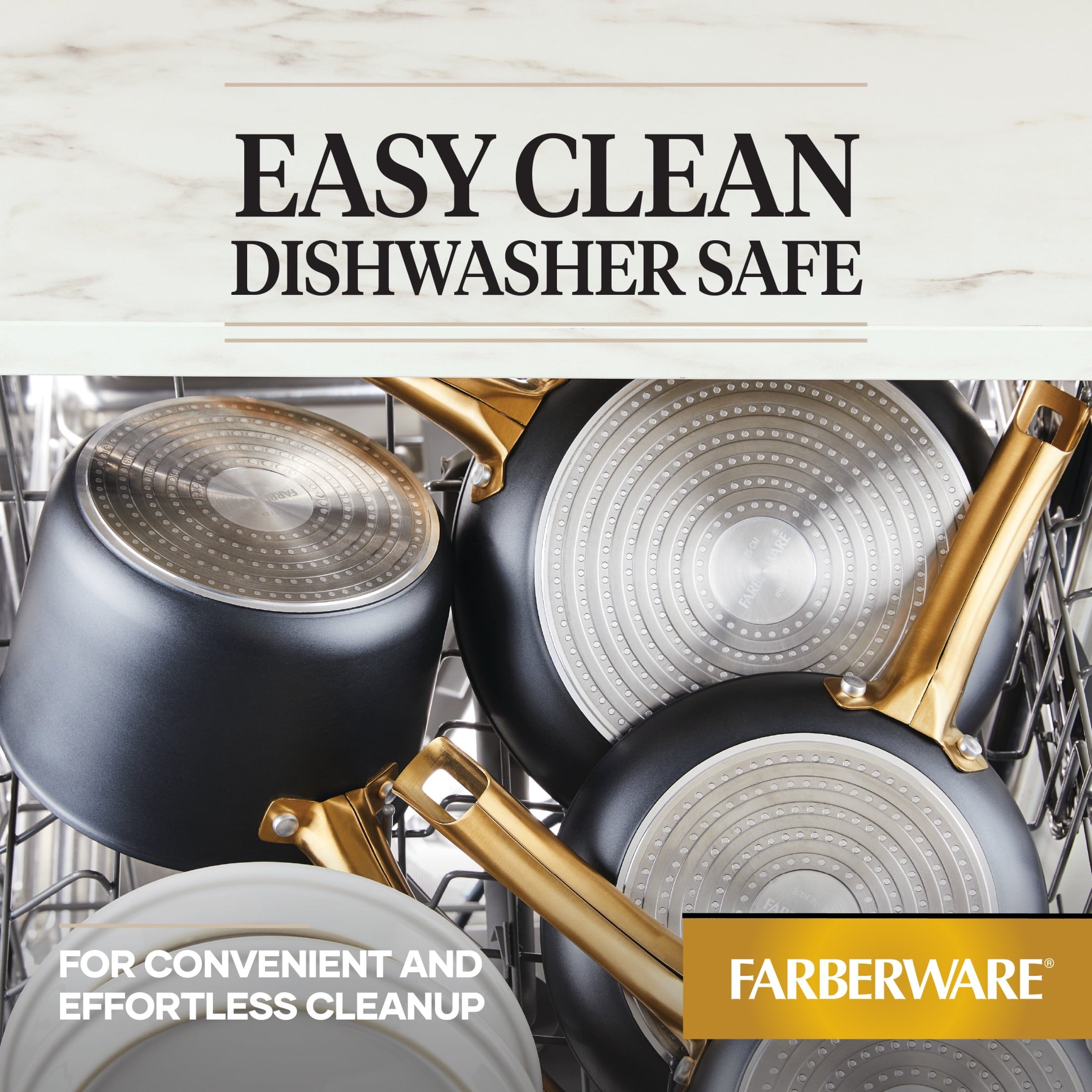 Farberware Forged Induction 12.25 Inch Ceramic Nonstick Frying Pan - Dishwasher Safe and Oven Safe to 500°F, Black