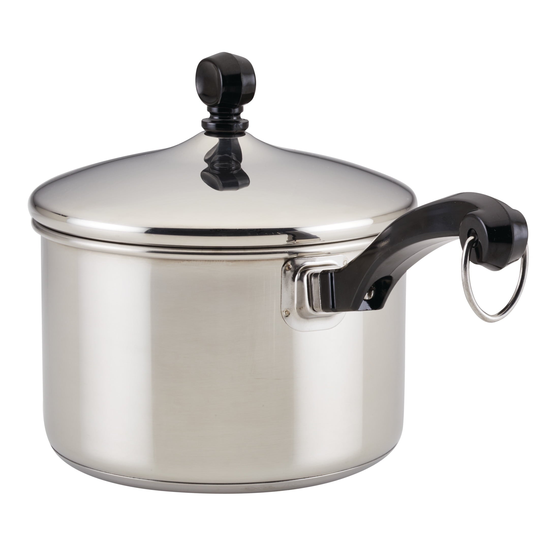 Farberware Classic Series 2 Quart Stainless Steel Sauce Pan with Lid - Induction Compatible, Metal Utensil and Dishwasher Safe, Stainless Steel