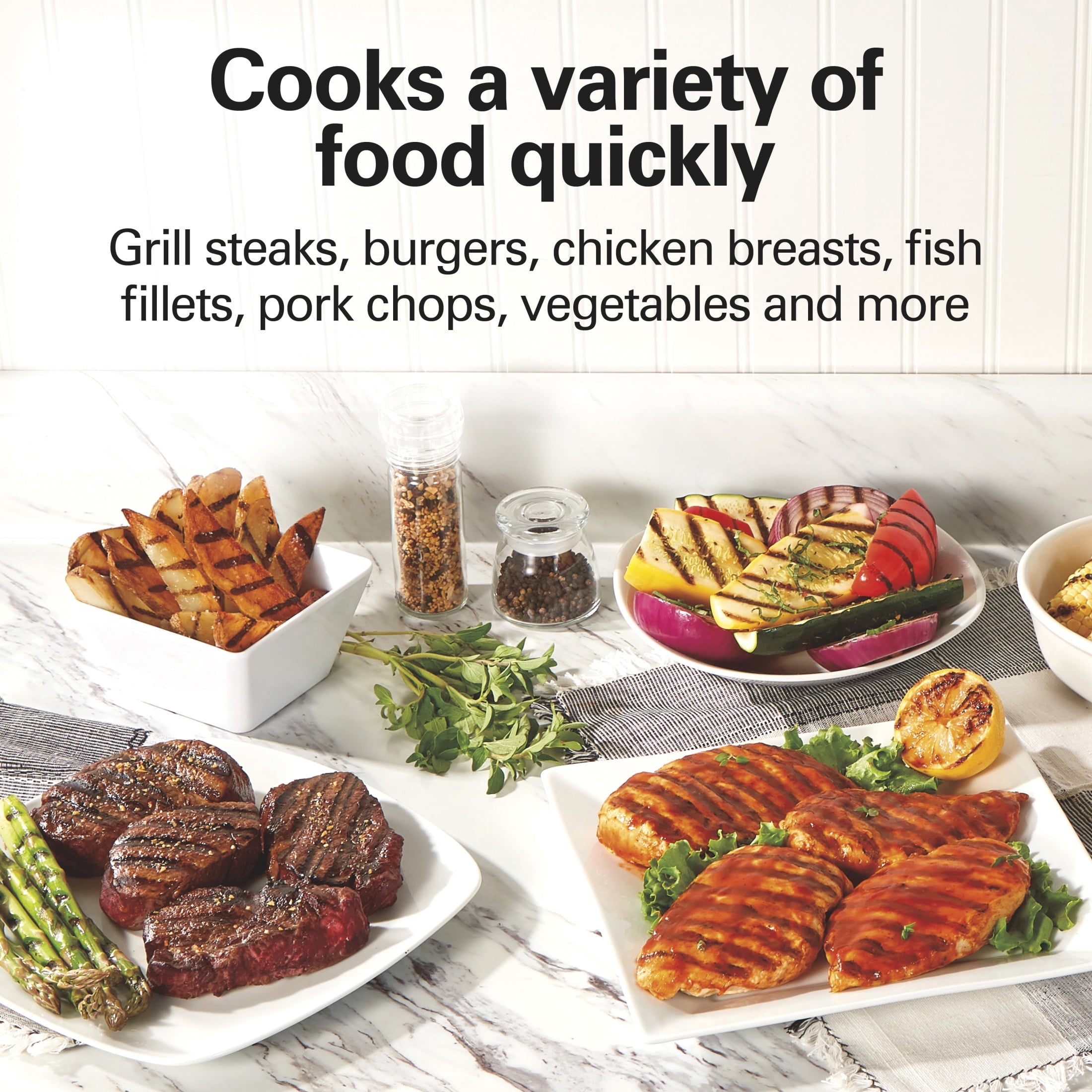 Hamilton Beach Electric Indoor Grill - Smokeless Grill with Floating Hinge for Thicker Foods, Stainless Steel