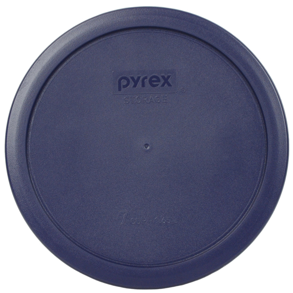 Pyrex (2) 7202-PC Dark Blue - (3) 7200-PC Cadet Blue, (2) 7201-PC Meyer Yellow, and (2) 7402-PC Dark Blue Plastic Lids
