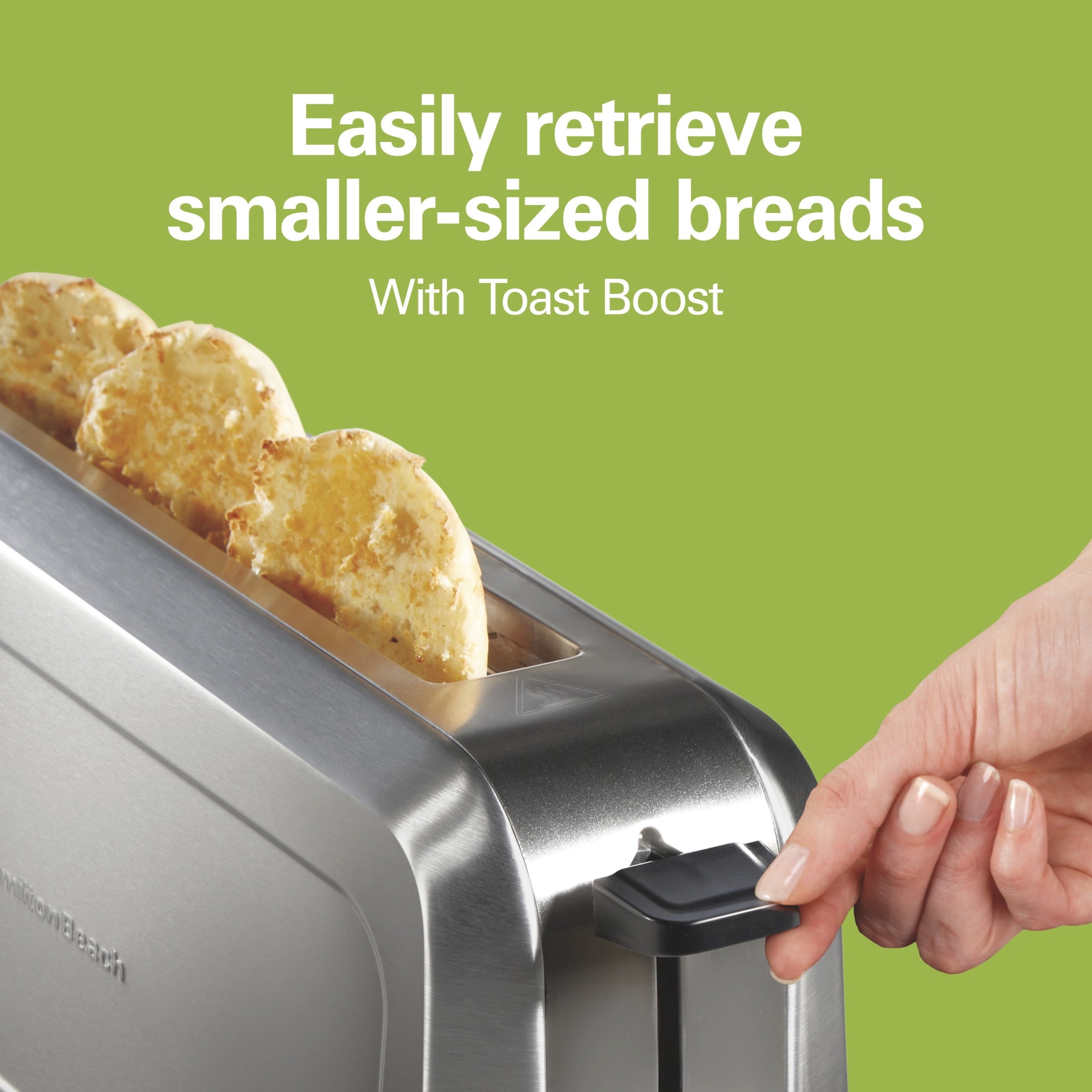 Hamilton Beach 2-Slice Bread and Bagel Toaster with Long Slots and Removable Crumb Tray - Stainless Steel