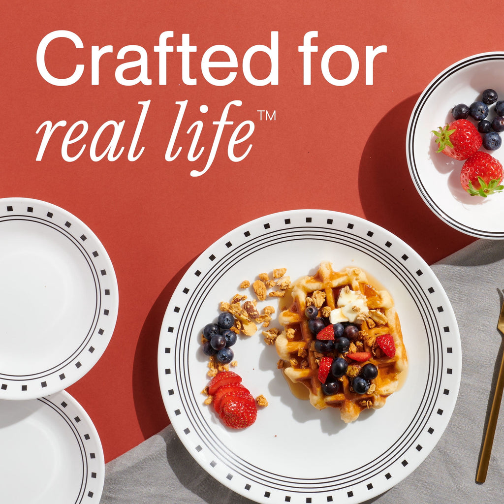 Corelle City Block 18-Piece Glass Dinnerware Set (Service for 6)
