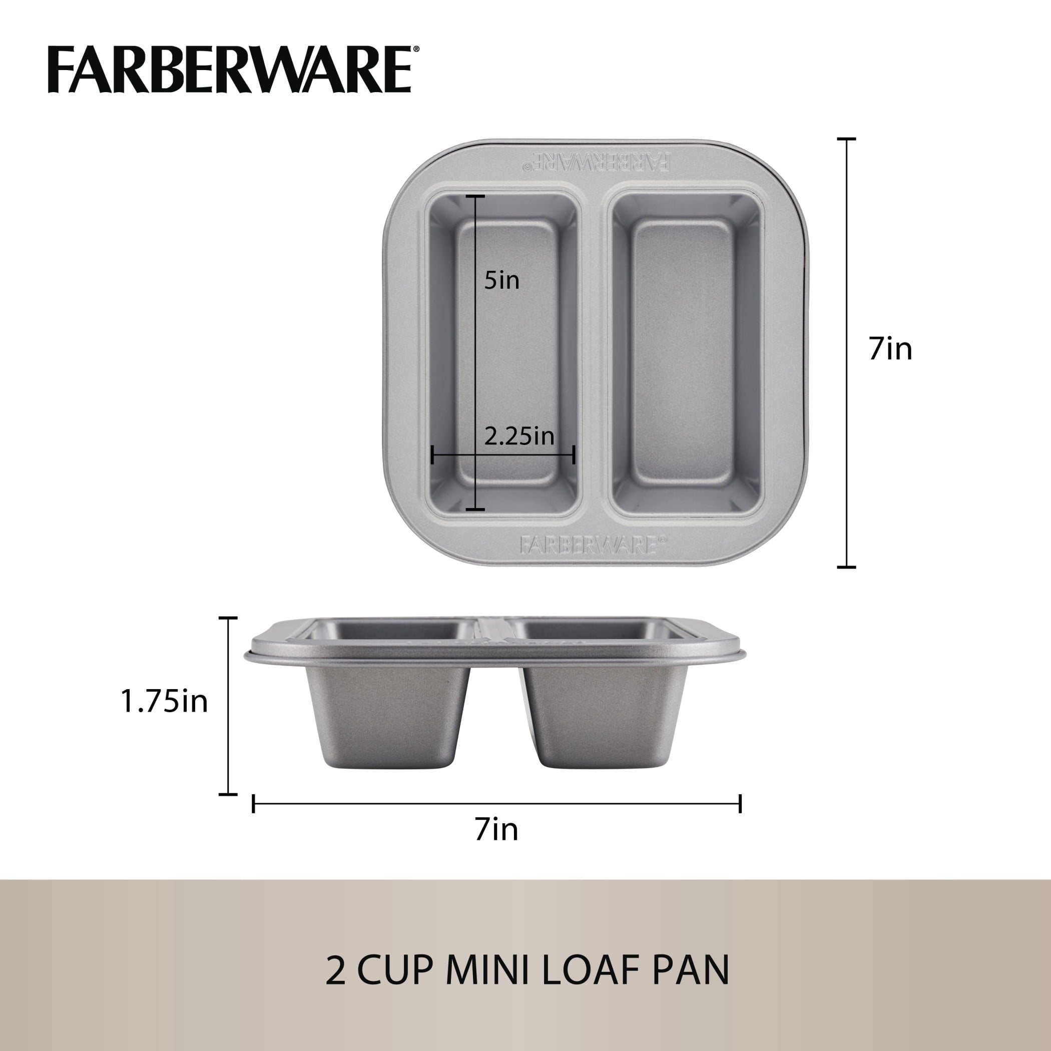 Farberware Specialty Bakeware 4 Pcs Nonstick Pressure Cookware Set - Dishwasher Safe and Oven Safe to 450°F, Gray