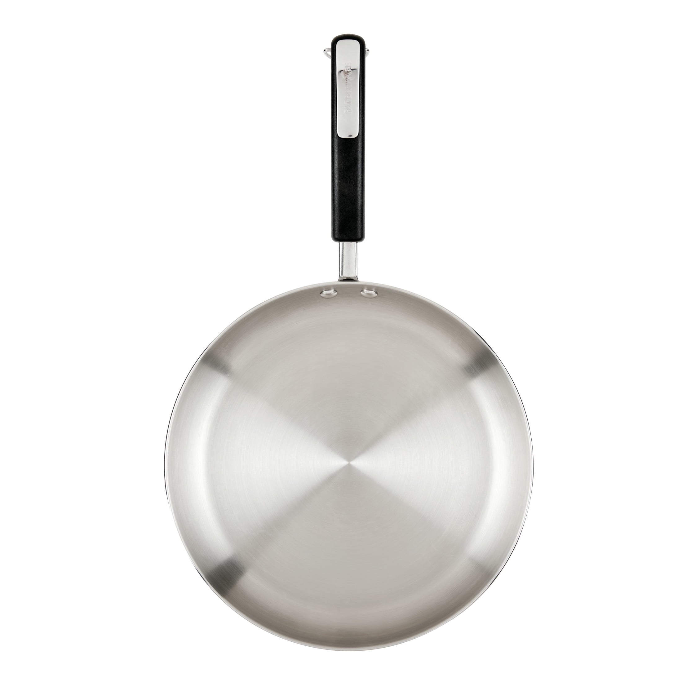 Farberware Brilliance 12.25 Inch Frying Pan - Induction Compatible, Metal Utensil and Dishwasher Safe, Stainless Steel