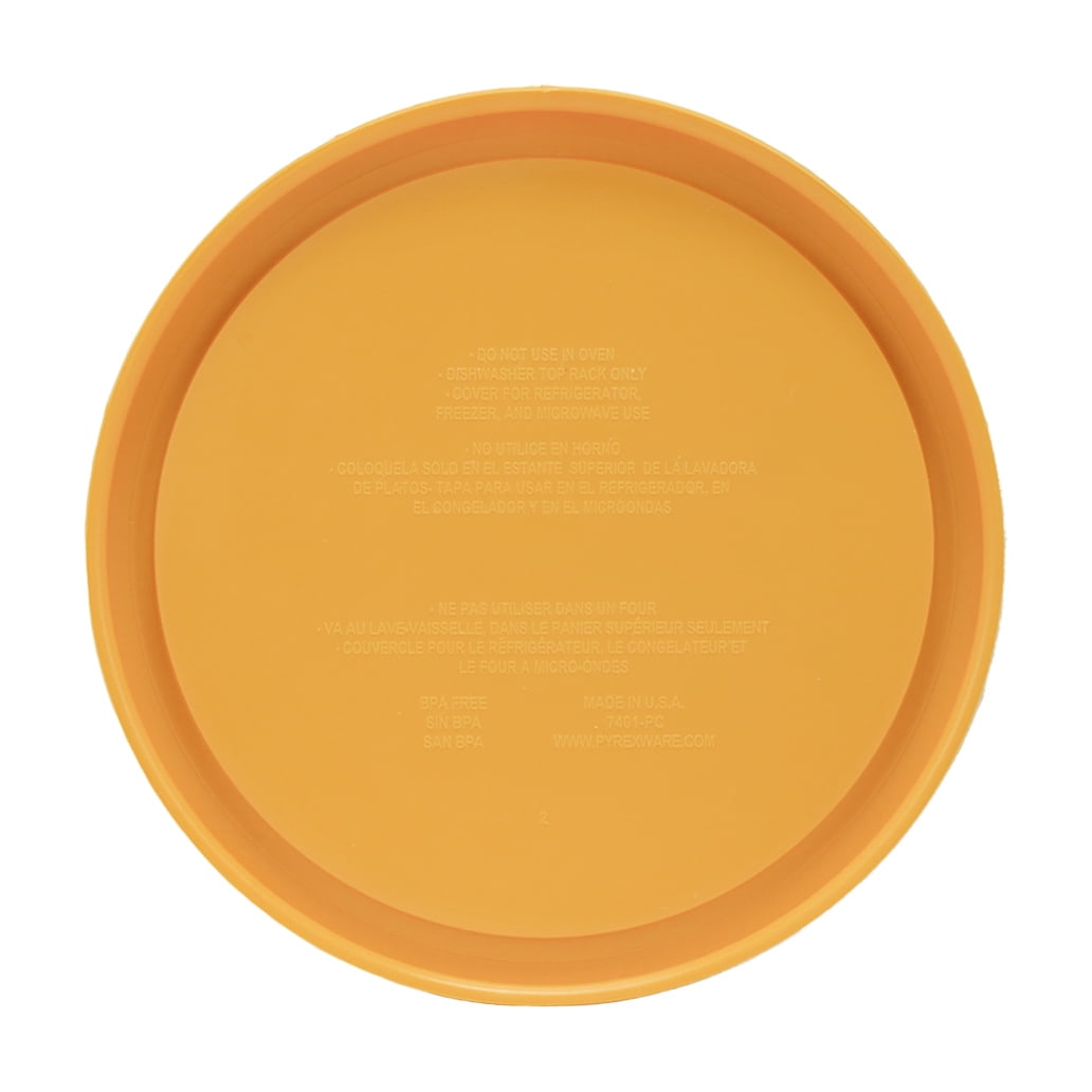 Pyrex 7401-PC Lemon Drop Yellow 3-Cup Food Storage Replacement Lid (2-Pack)