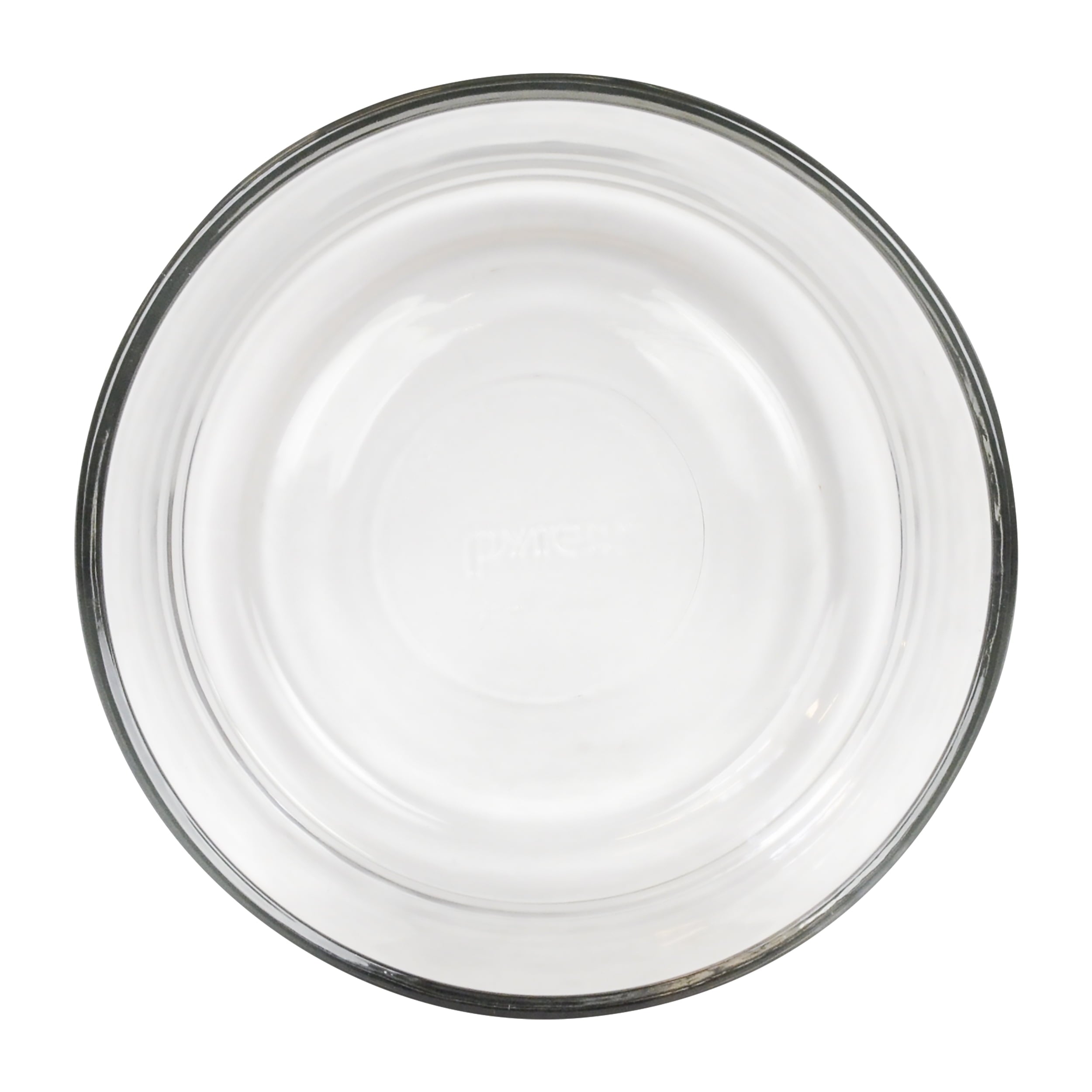 Pyrex (2) 7201 4-Cup Glass Storage Bowls and (2) 7201-PC Jet Gray Plastic Lids
