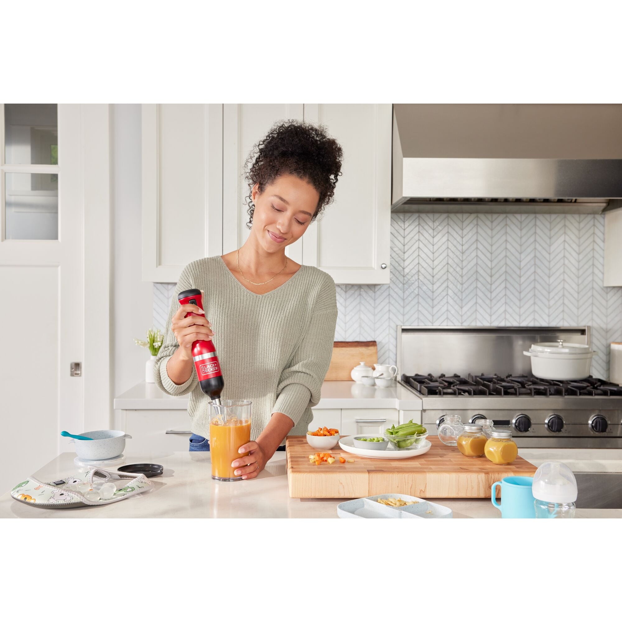 Black And Decker Kitchen Wand Cordless Immersion Blender Red