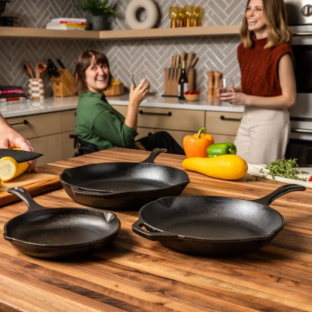 Lodge Chef Collection 3pc Set (8” - 10", & 12" Skillet)