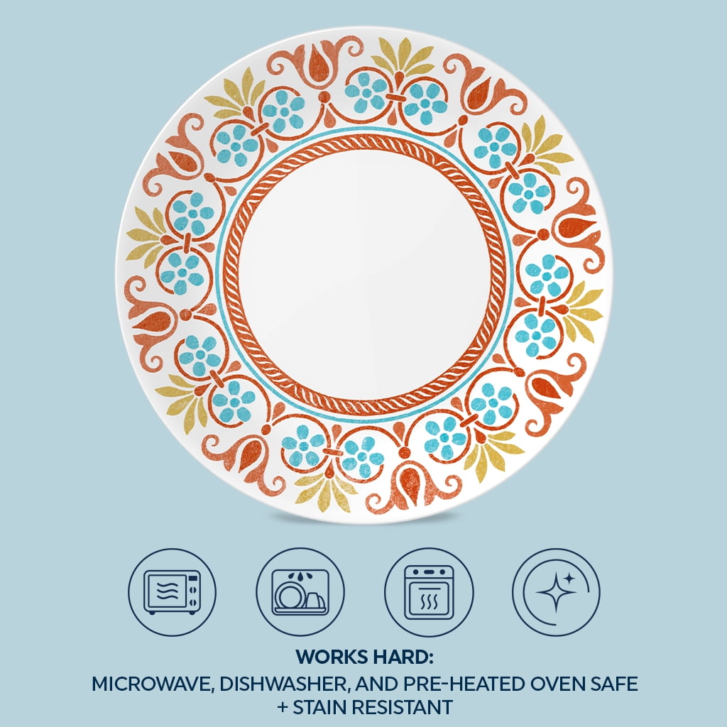 Corelle Terracotta Dreams 10.25" Glass Dinner Plate (Set of 6)