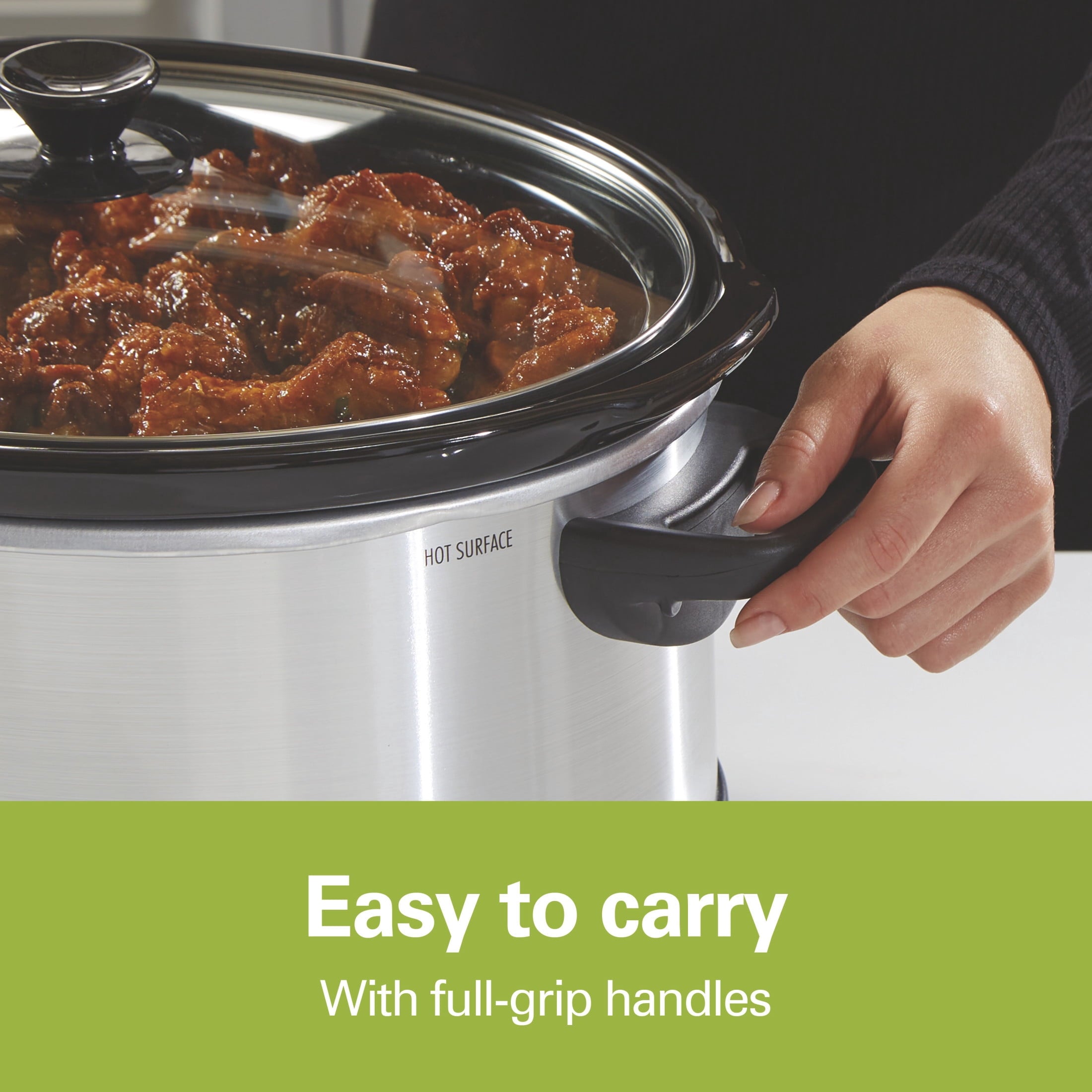 Hamilton Beach 4 Qt Programmable Slow Cooker - Stoneware Crock with Removable Pot, Stainless Steel