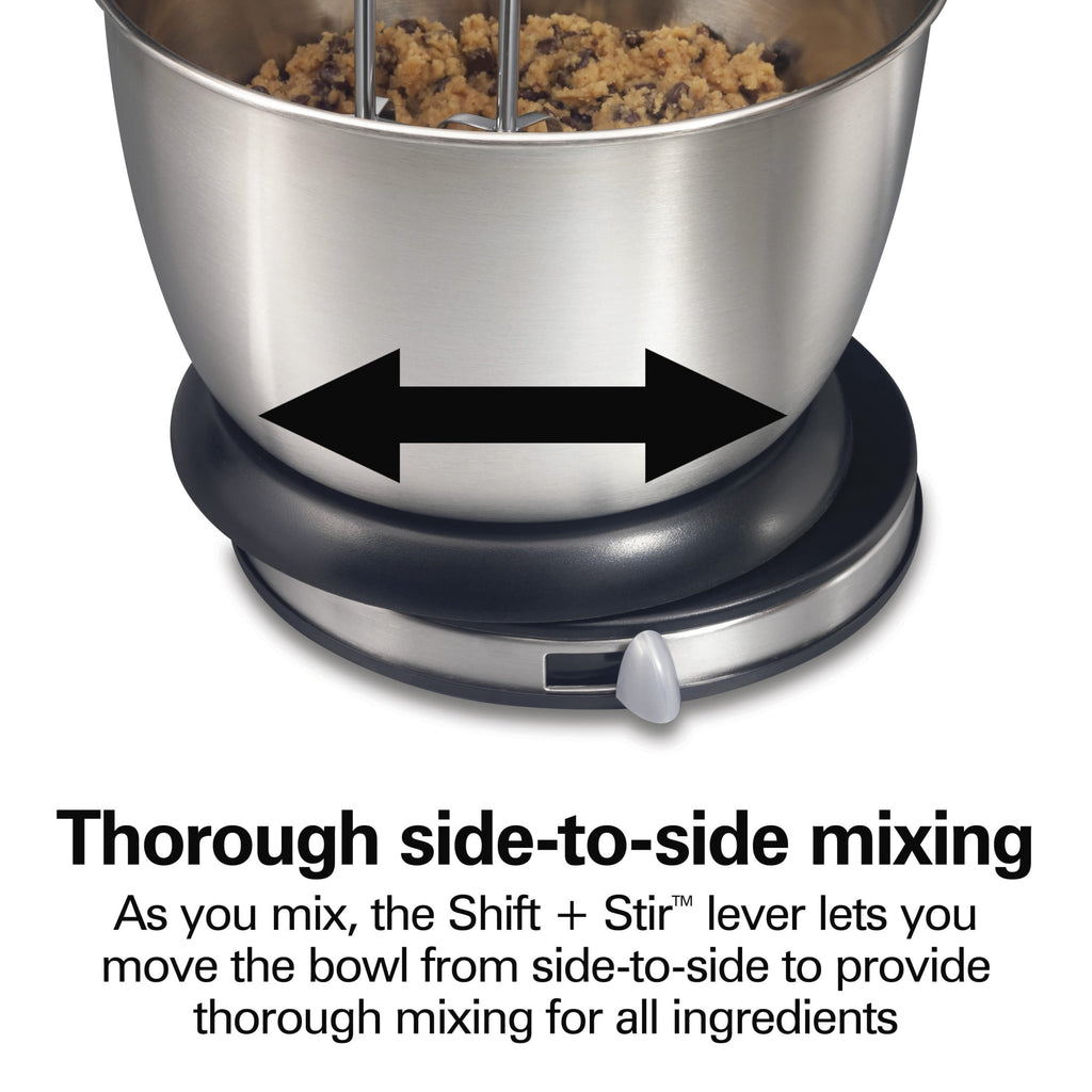 Hamilton Beach Classic Stand and Hand Mixer Combo for Kitchen - 4 Quart, 6 Speeds with Quick Burst, Black