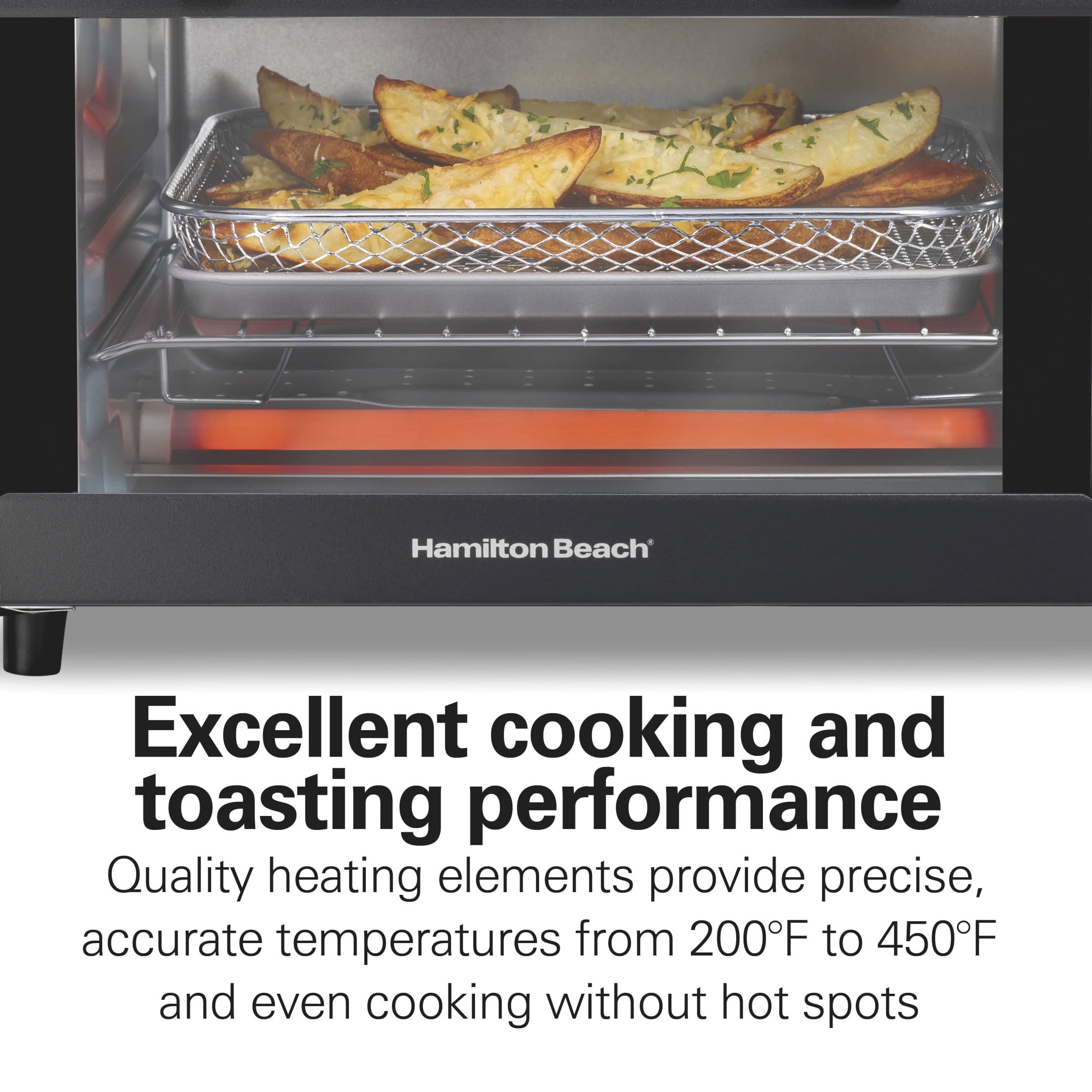 Hamilton Beach Sure-Crisp Air Fryer Toaster Oven with 4 Slice Capacity - Fits 9" Pizza, Black