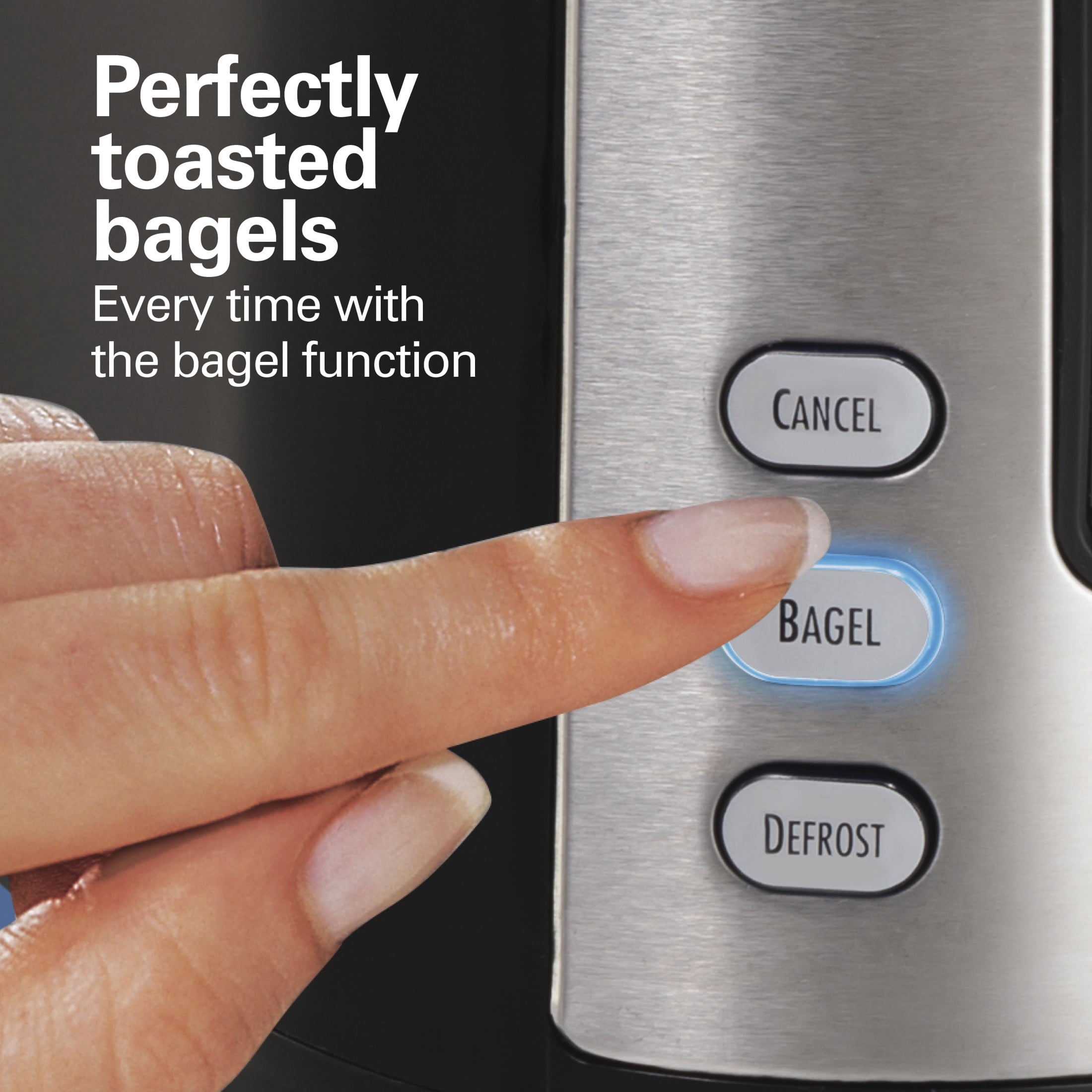 Hamilton Beach 4-Slice Bread and Bagel Toaster with Extra-Wide Slots and Drop-Down Crumb Tray - Black