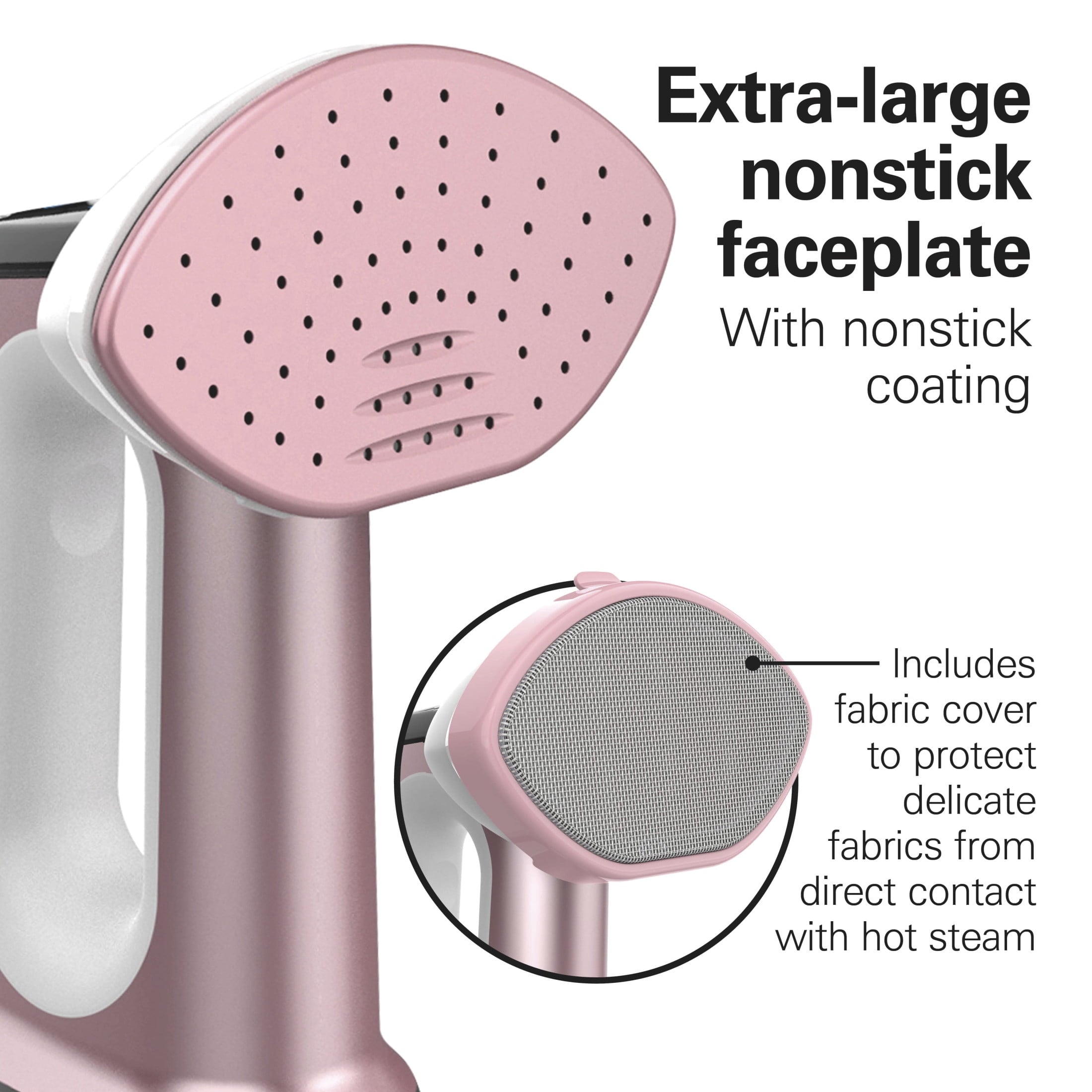 Hamilton Beach 3-in-1 Handheld Clothes Steamer and Iron - 1700 W 300 ml Clothing Steamer, 45-Second Heat Up, 27 Minutes of Steam, Rose
