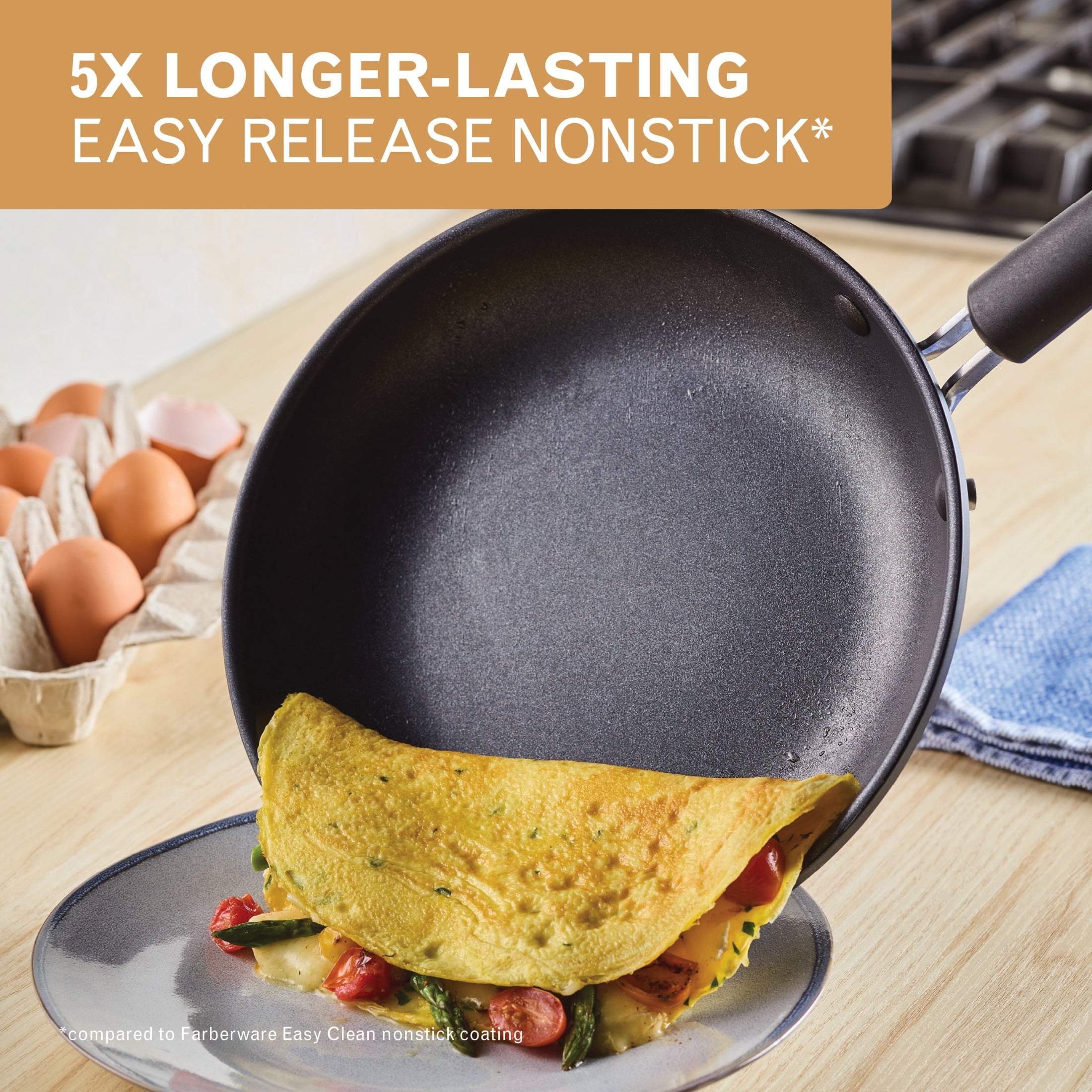 Farberware TrueCook 10" Frying Pan - Dishwasher and Oven Safe, Black