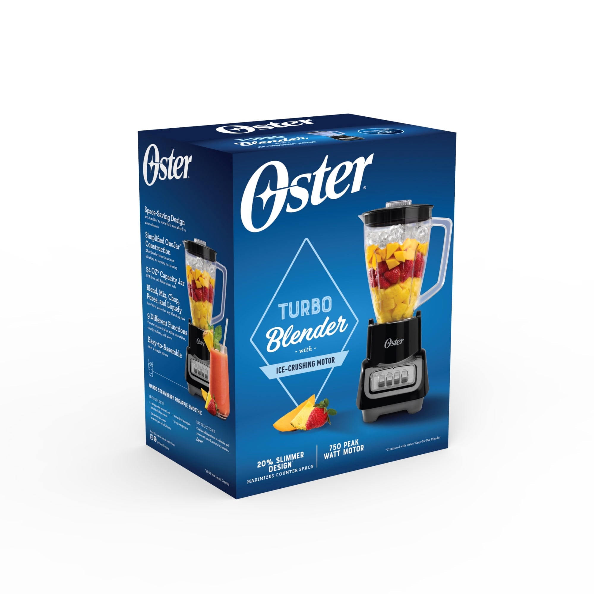 Oster Turbo 5-Speed Black Countertop Blender - Kitchen Blender, Blender for Smoothies