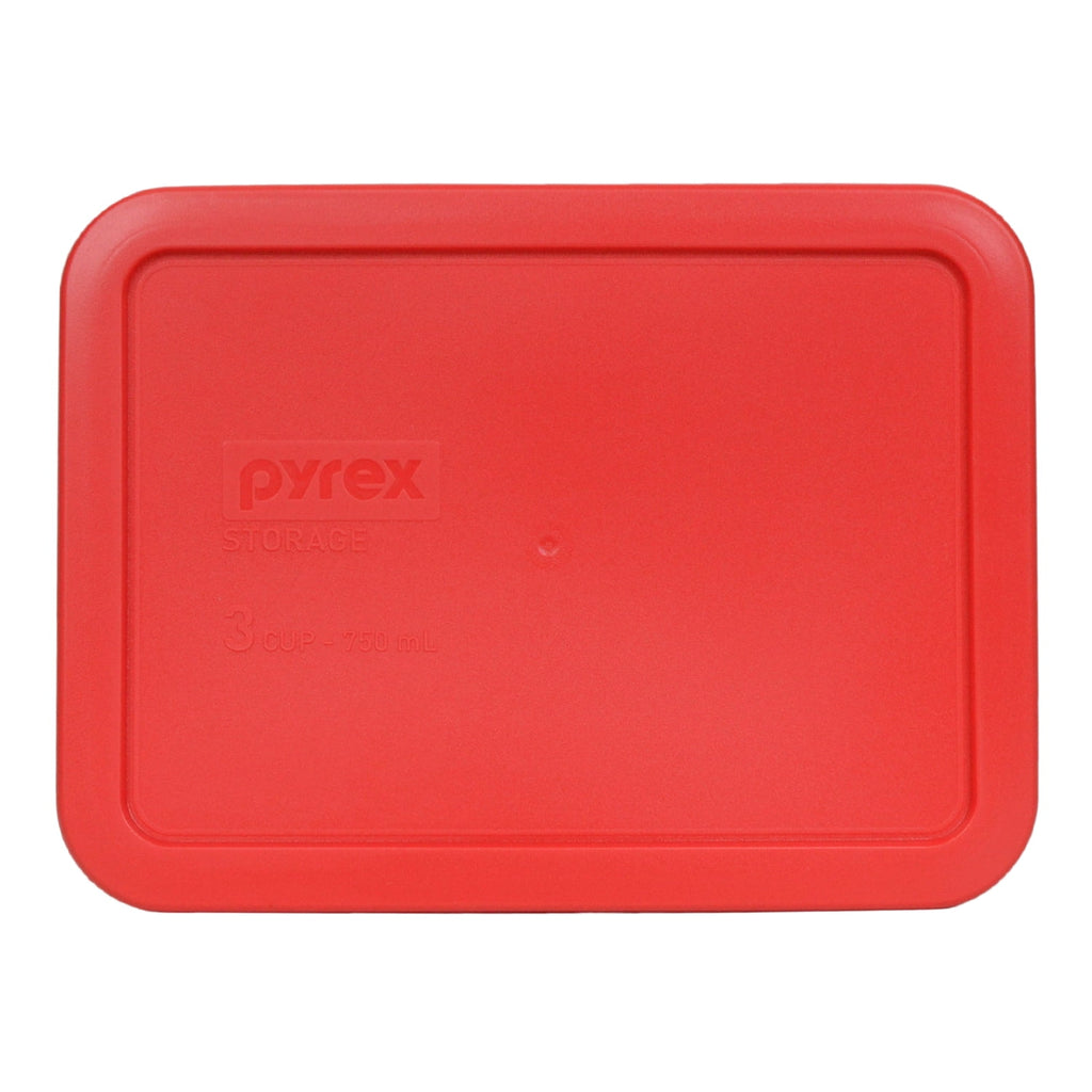 Pyrex (1) 7210 3-Cup Glass Dish & (1) 7210-PC Red Lid