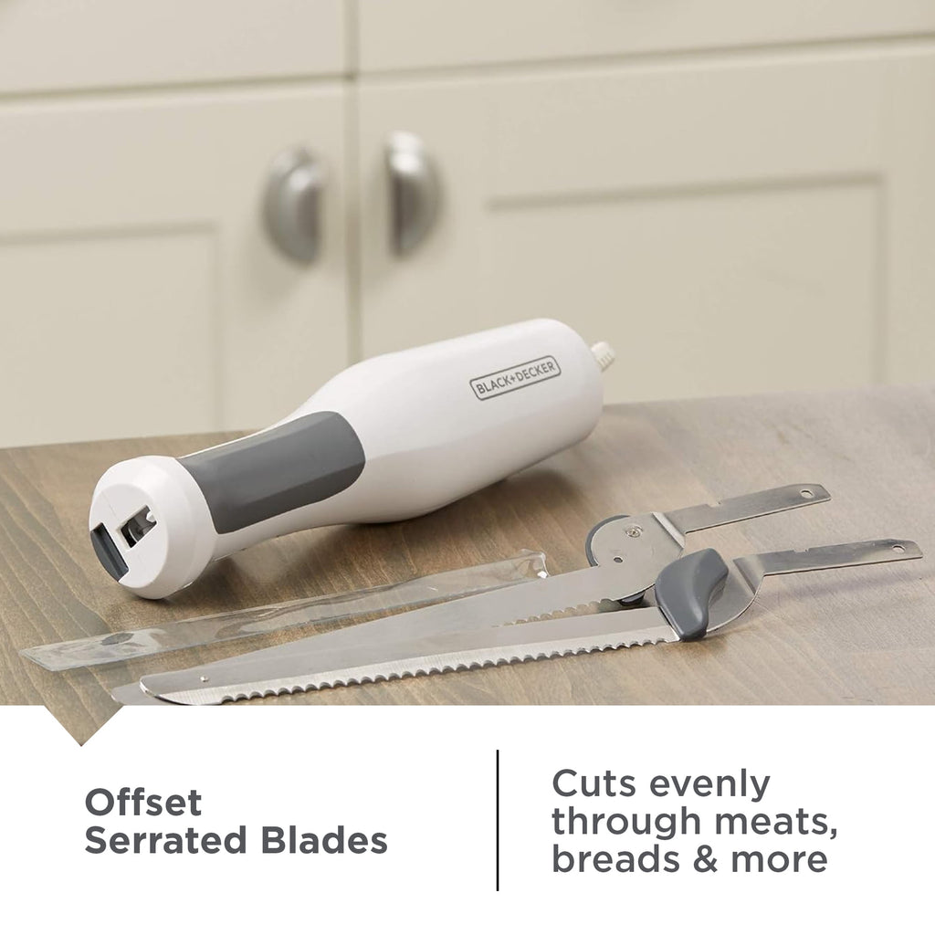 BLACK+DECKER 9-Inch Electric Carving Knife - Stainless Steel, White