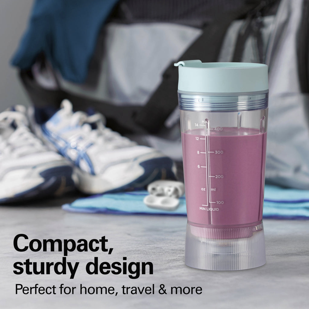 Hamilton Beach Personal Blender - 14 oz BPA-Free Jar 300 W Portable Blender for Shakes and Smoothies with Leakproof Lid, Ice Blue