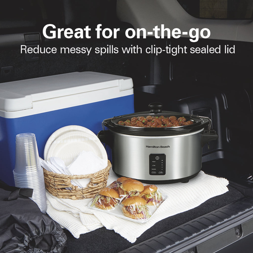 Hamilton Beach Programmable Stay or Go® Slow Cooker - 7 Quart Capacity, Silver, 33676