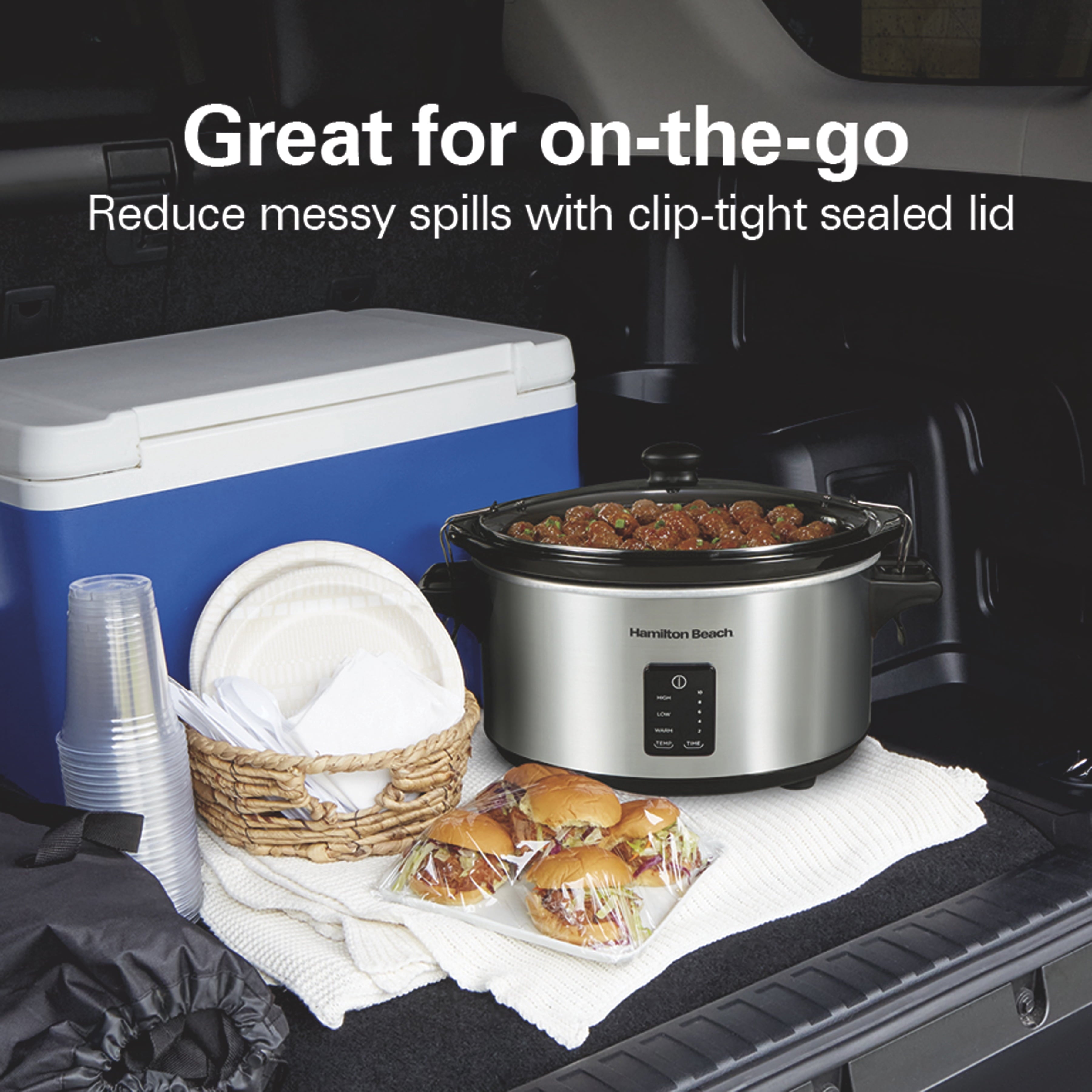 Hamilton Beach Programmable Stay or Go® Slow Cooker - 7 Quart Capacity, Silver, 33676