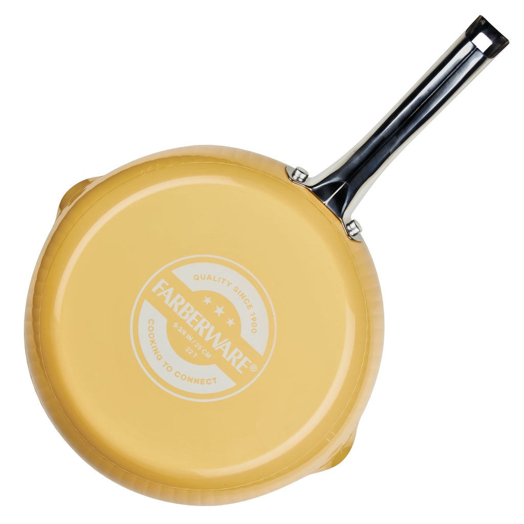 Farberware Style 10 Pcs Nonstick Cookware Set with Cooking Tools - Dishwasher Safe and Oven Safe to 500°F, Yellow