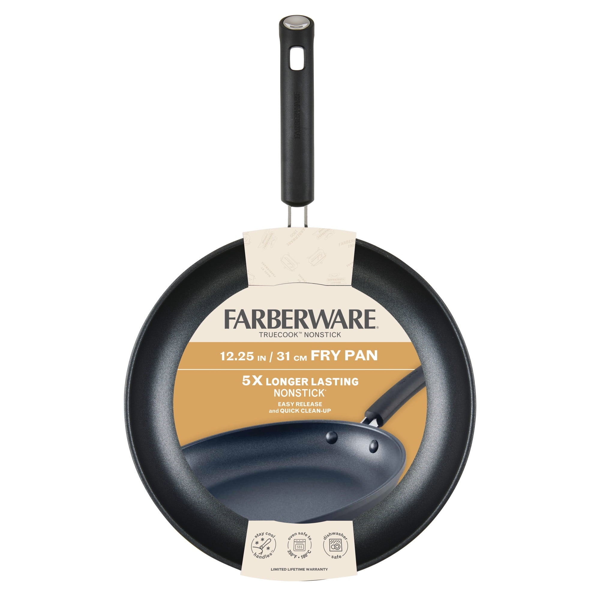Farberware TrueCook 12.25 Inch Nonstick Frying Pan - Black