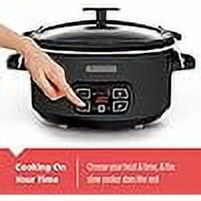 BLACK+DECKER 7-Quart Slow Cooker - SCD4007, Chalkboard Exterior, Locking Lid, 3 Heat Settings, Removable Stoneware Crock