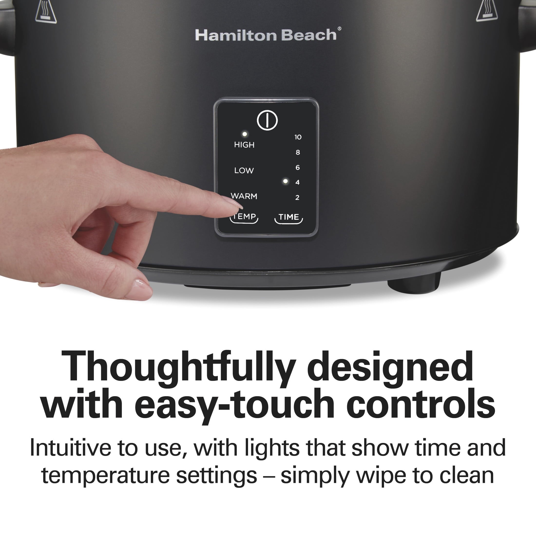 Hamilton Beach 5 Qt Programmable Slow Cooker - Stoneware Crock with Removable Pot, Black