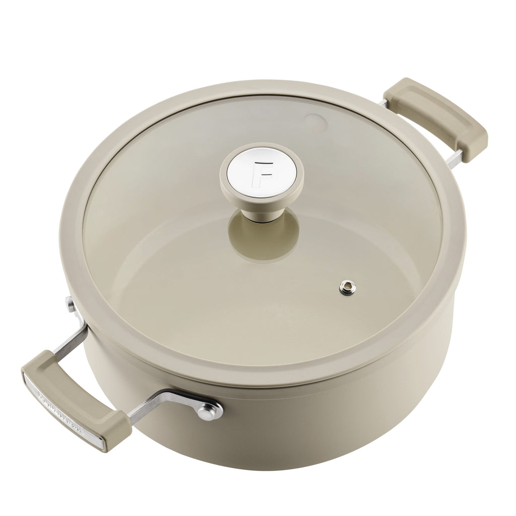 Farberware TrueCook 12pc Ceramic Cookware Set - Dishwasher and Oven Safe, Taupe