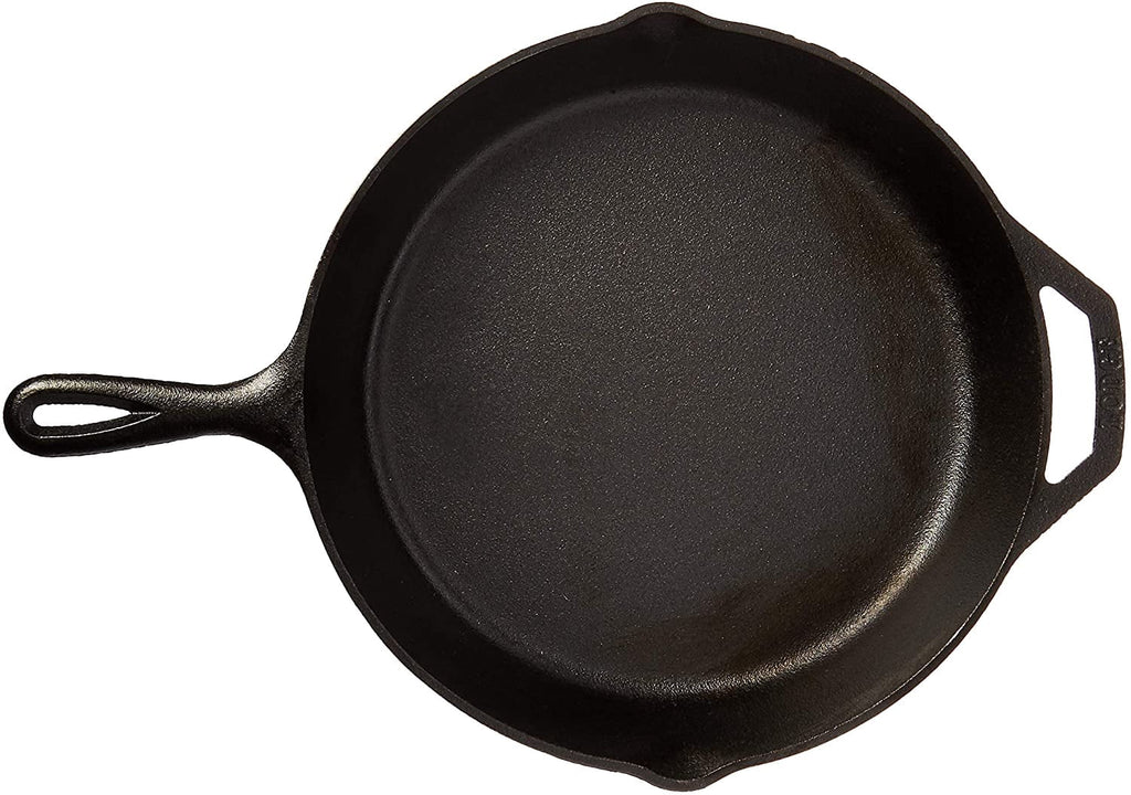 Lodge Wildlife Series-12 Inch Seasoned Cast Iron Skillet with Bear Scene and Assist Handle - 12", Black