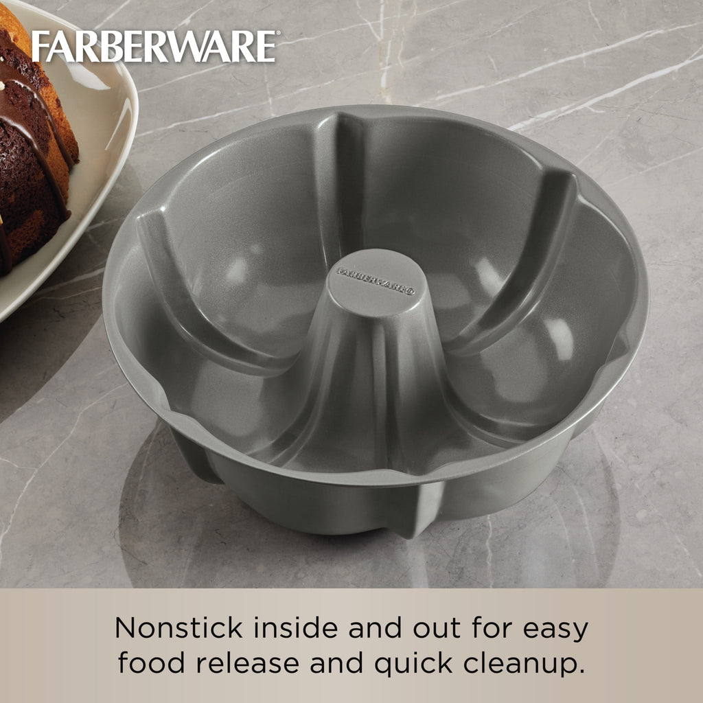 Farberware Specialty Bakeware 4 Pcs Nonstick Pressure Cookware Set - Dishwasher Safe and Oven Safe to 450°F, Gray
